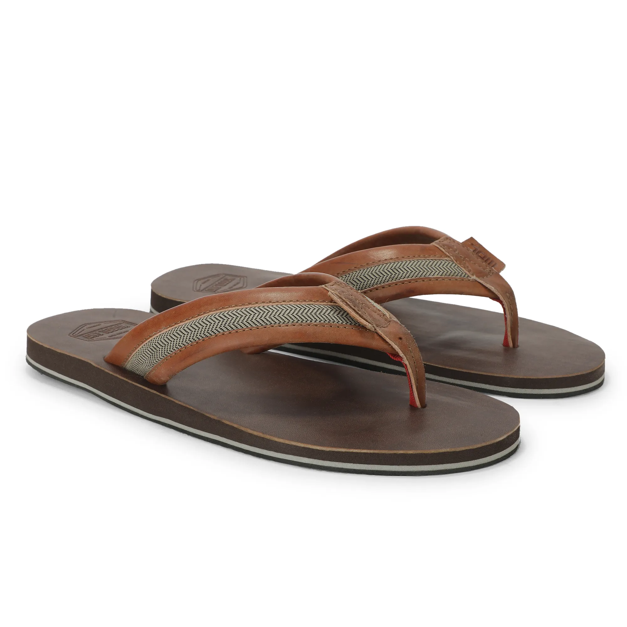 Woodland Premium Tan Men's PU Slippers - Thumbnail 8