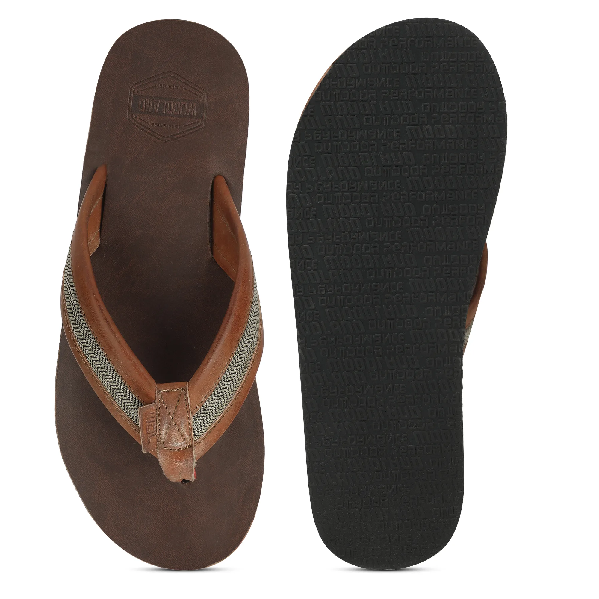 Woodland Premium Tan Men's PU Slippers - Thumbnail 9
