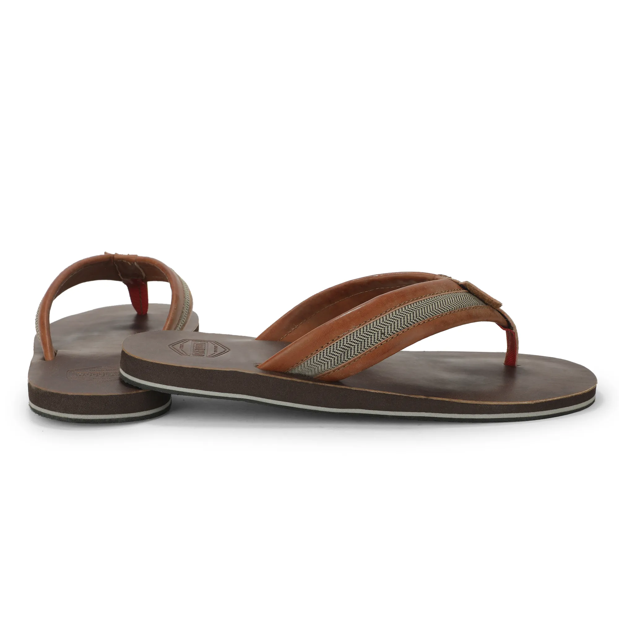 Woodland Premium Tan Men's PU Slippers - Thumbnail 10