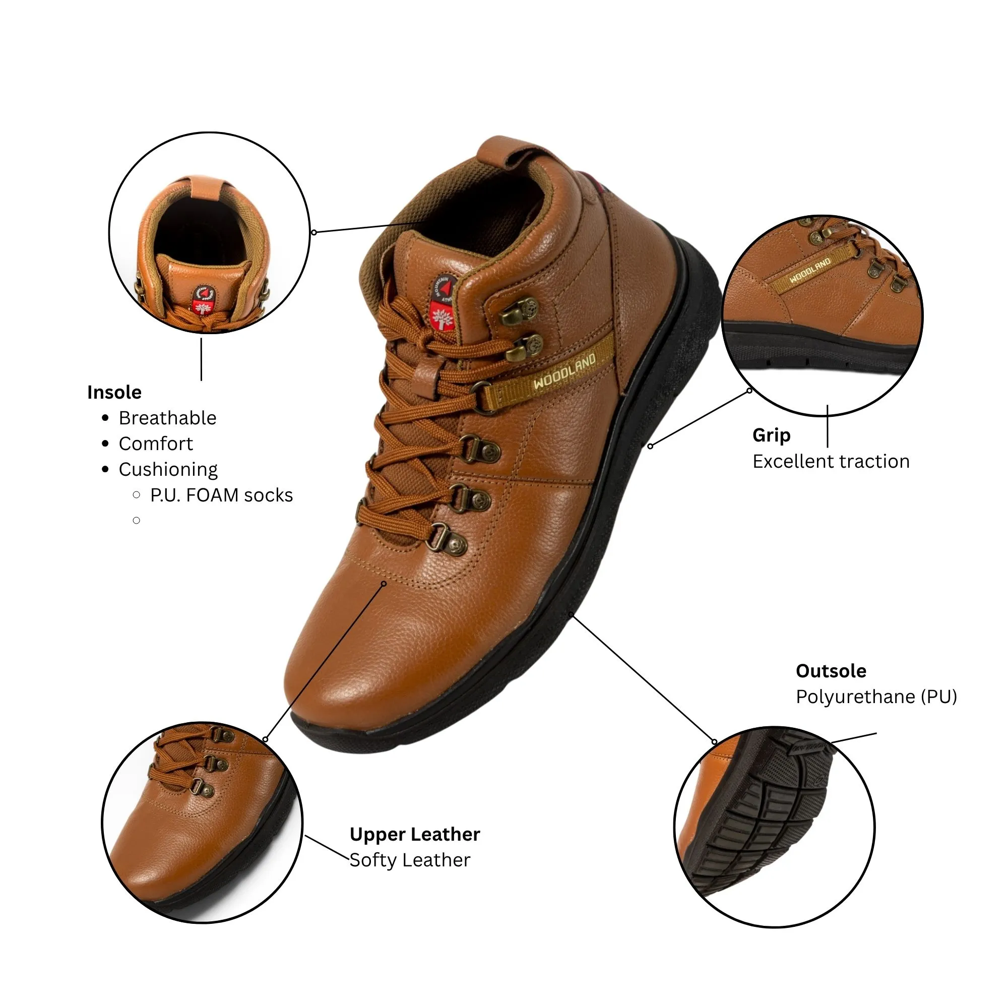 Tan Nubuck Boots for Men - Thumbnail 8
