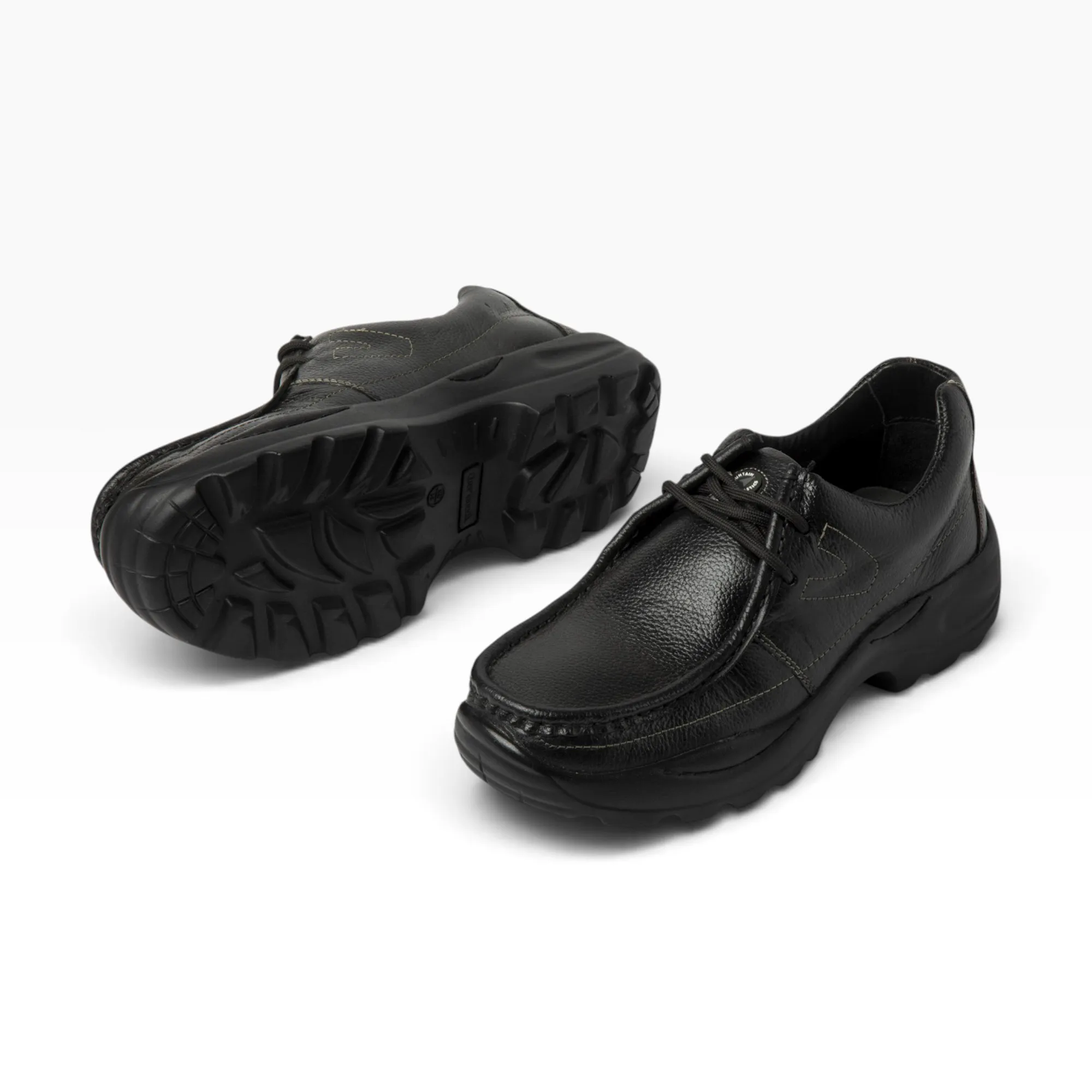 BLACK casual leather shoes - Thumbnail 11