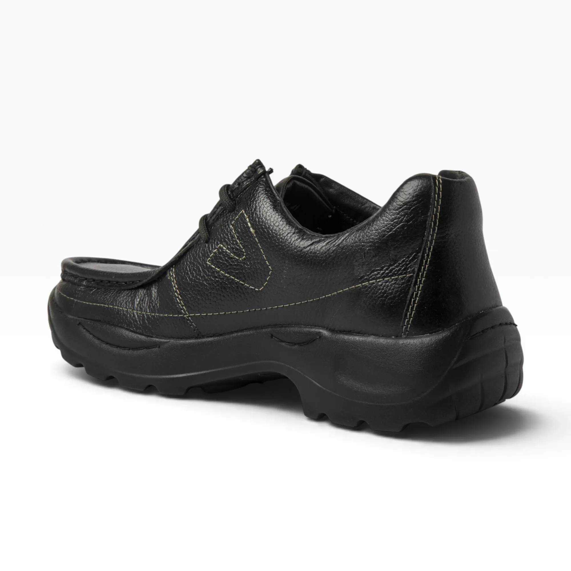 BLACK casual leather shoes - Thumbnail 12