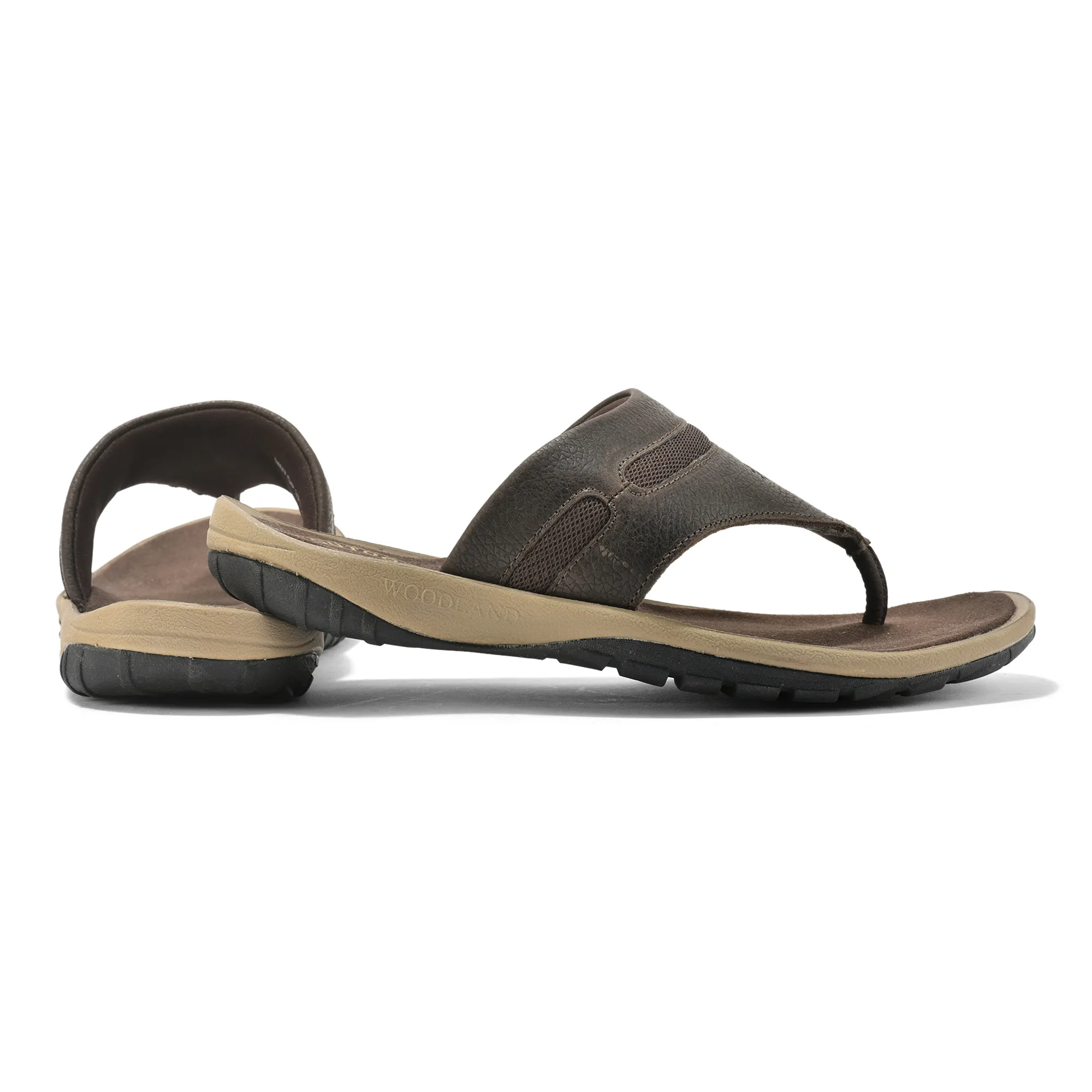 Woodland Nubuck Dark Brown Slipper For Men - Thumbnail 11