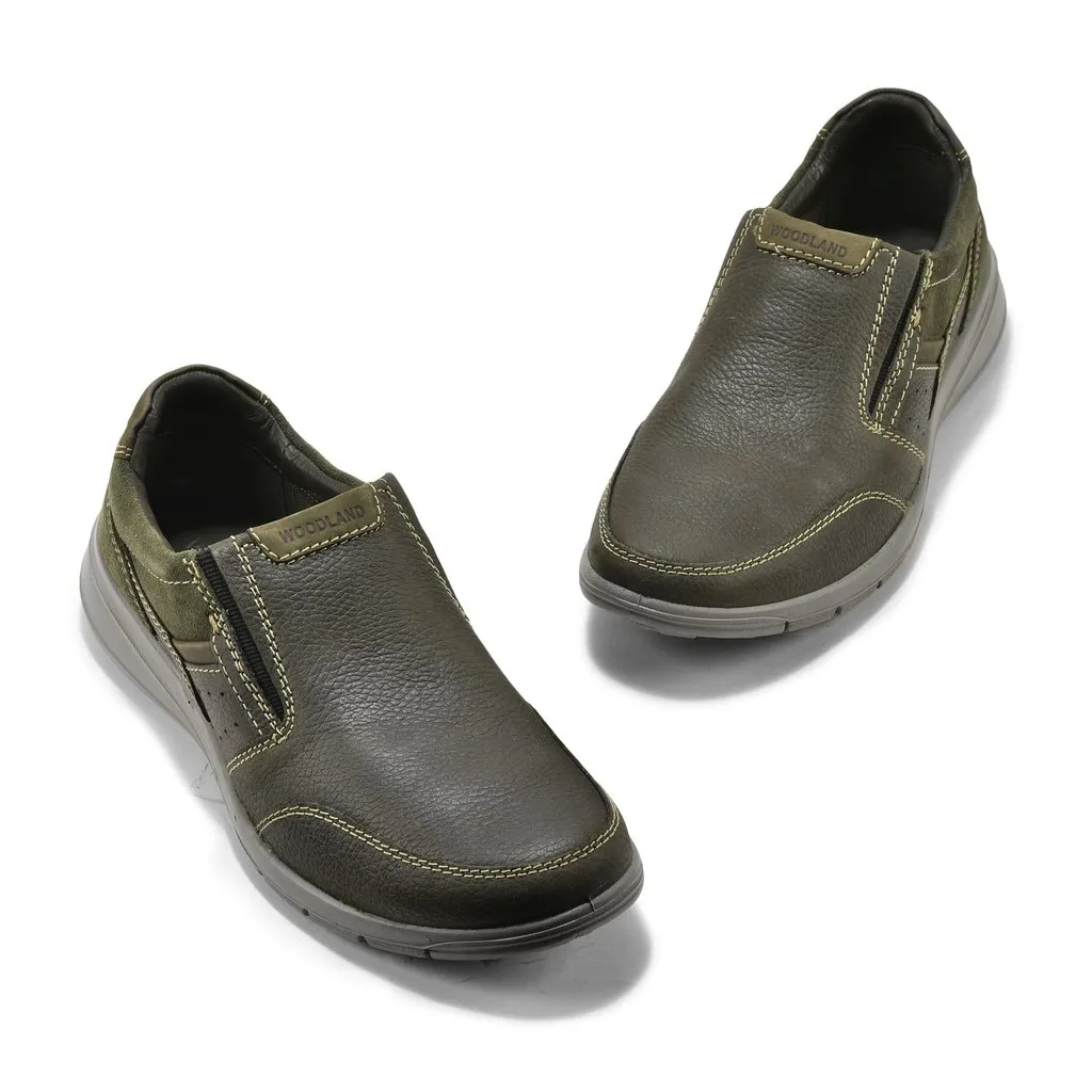 Olive Green slip-on shoe for men - Thumbnail 2