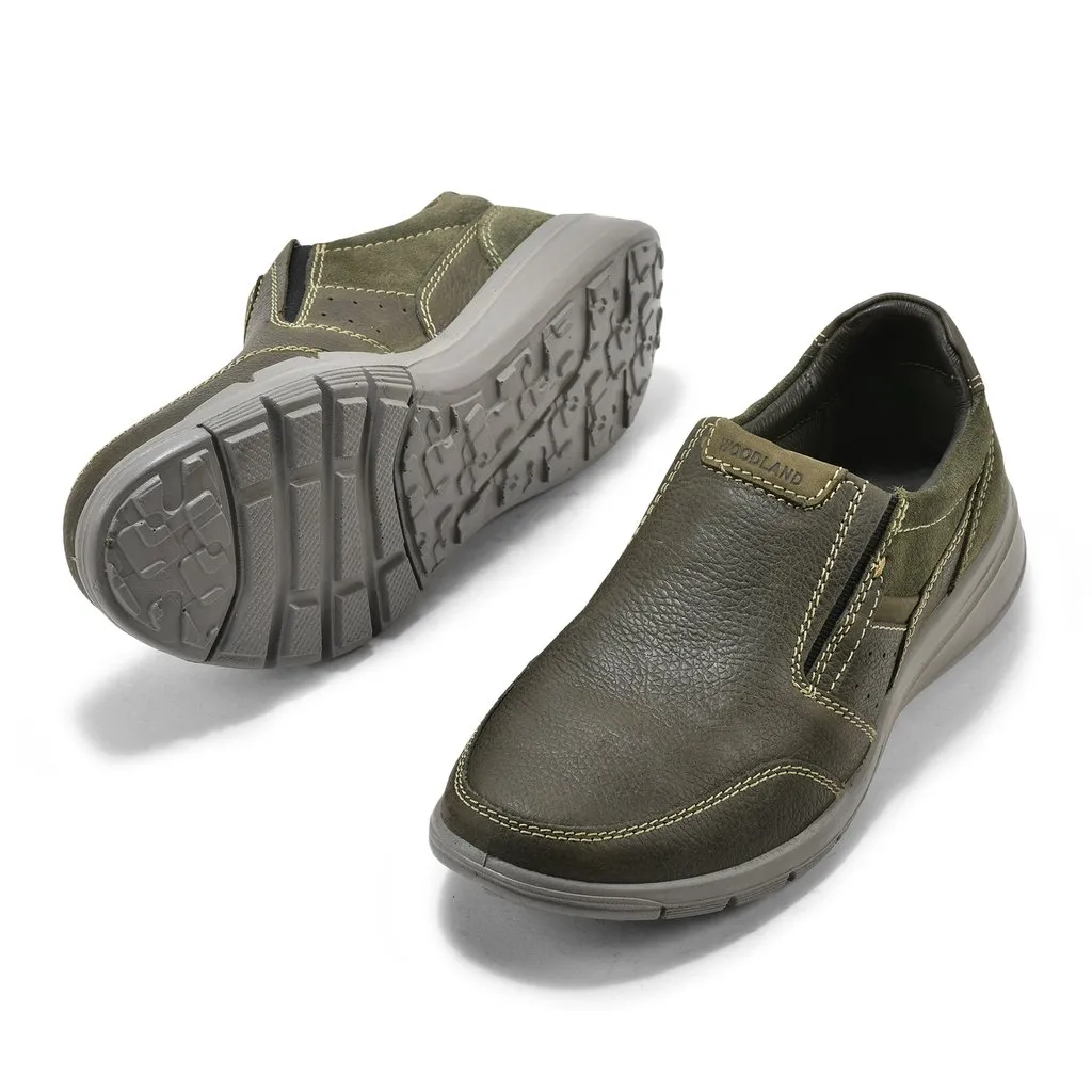 Olive Green slip-on shoe for men - Thumbnail 4