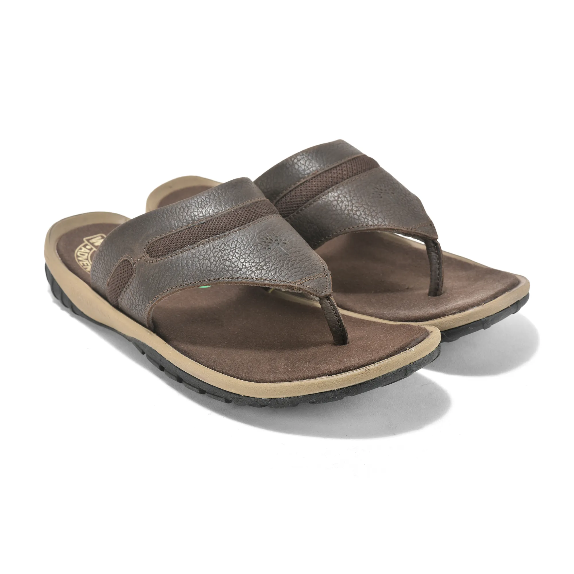 Woodland Nubuck Dark Brown Slipper For Men - Thumbnail 7