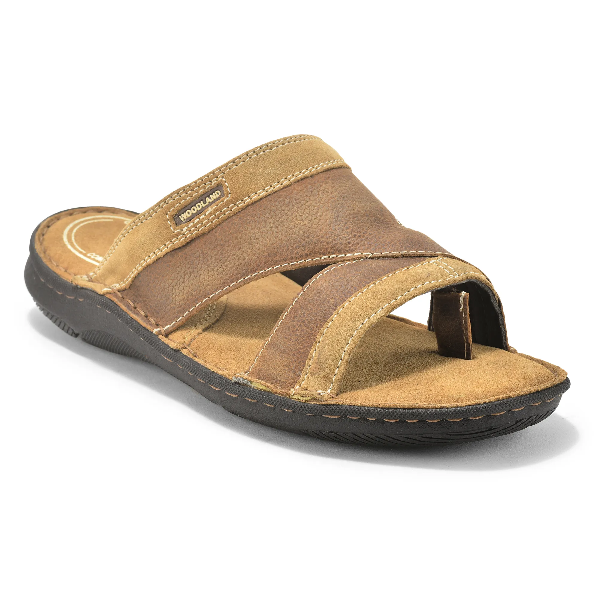 Camel Nubuck Slipper For Men - Thumbnail 3