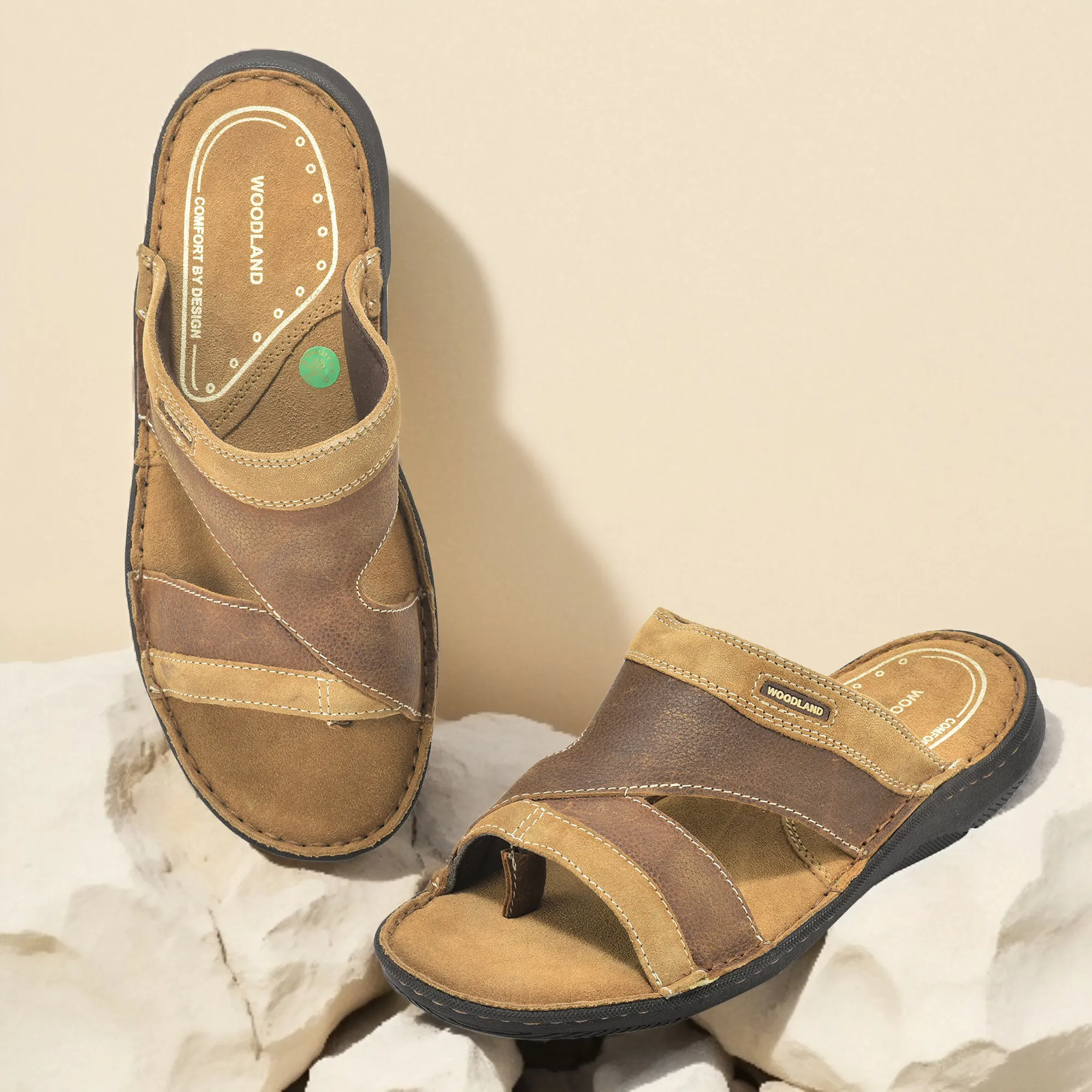 Camel Nubuck Slipper For Men - Thumbnail 9