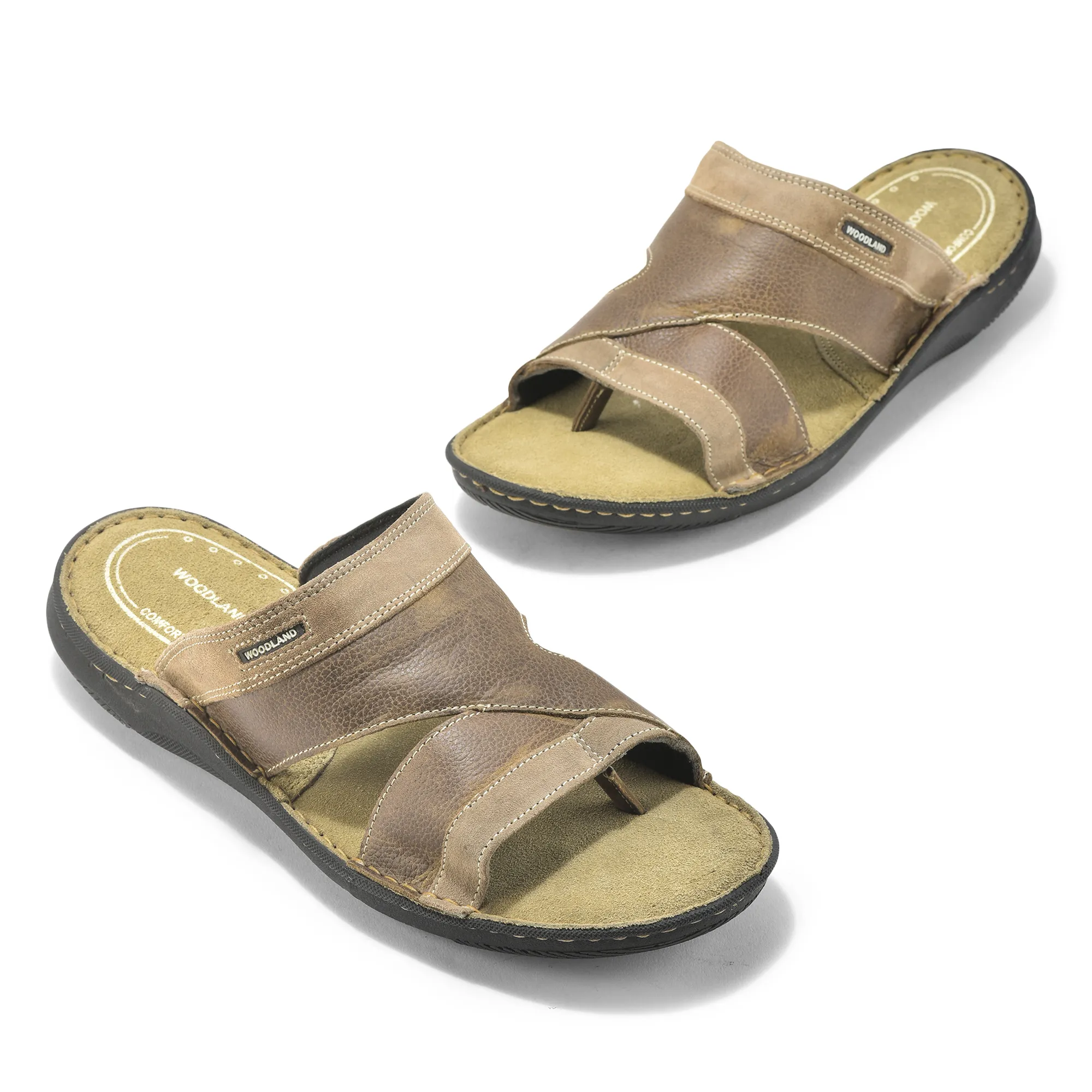 Khaki Nubuck Slipper For Men - Thumbnail 2