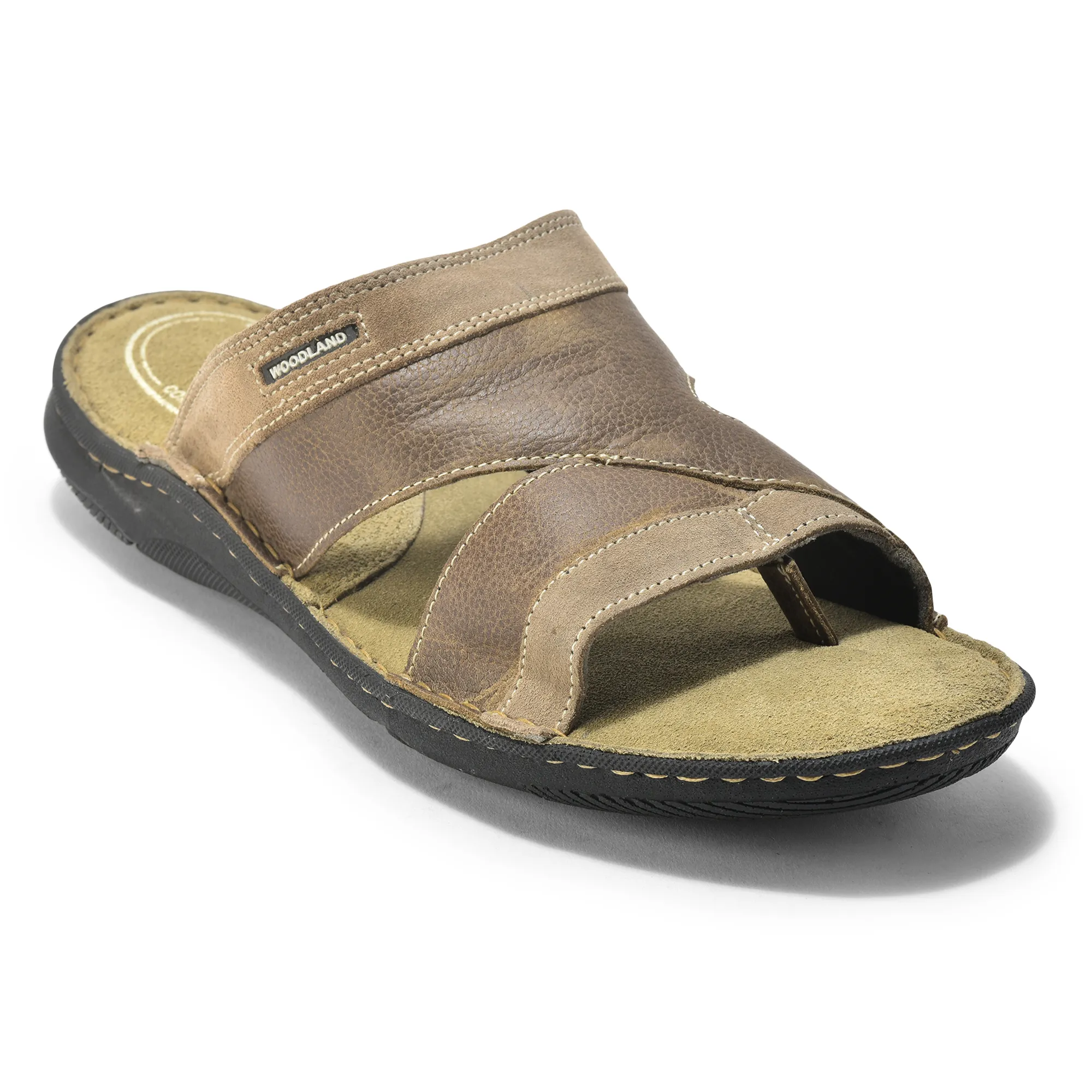 Khaki Nubuck Slipper For Men - Thumbnail 3