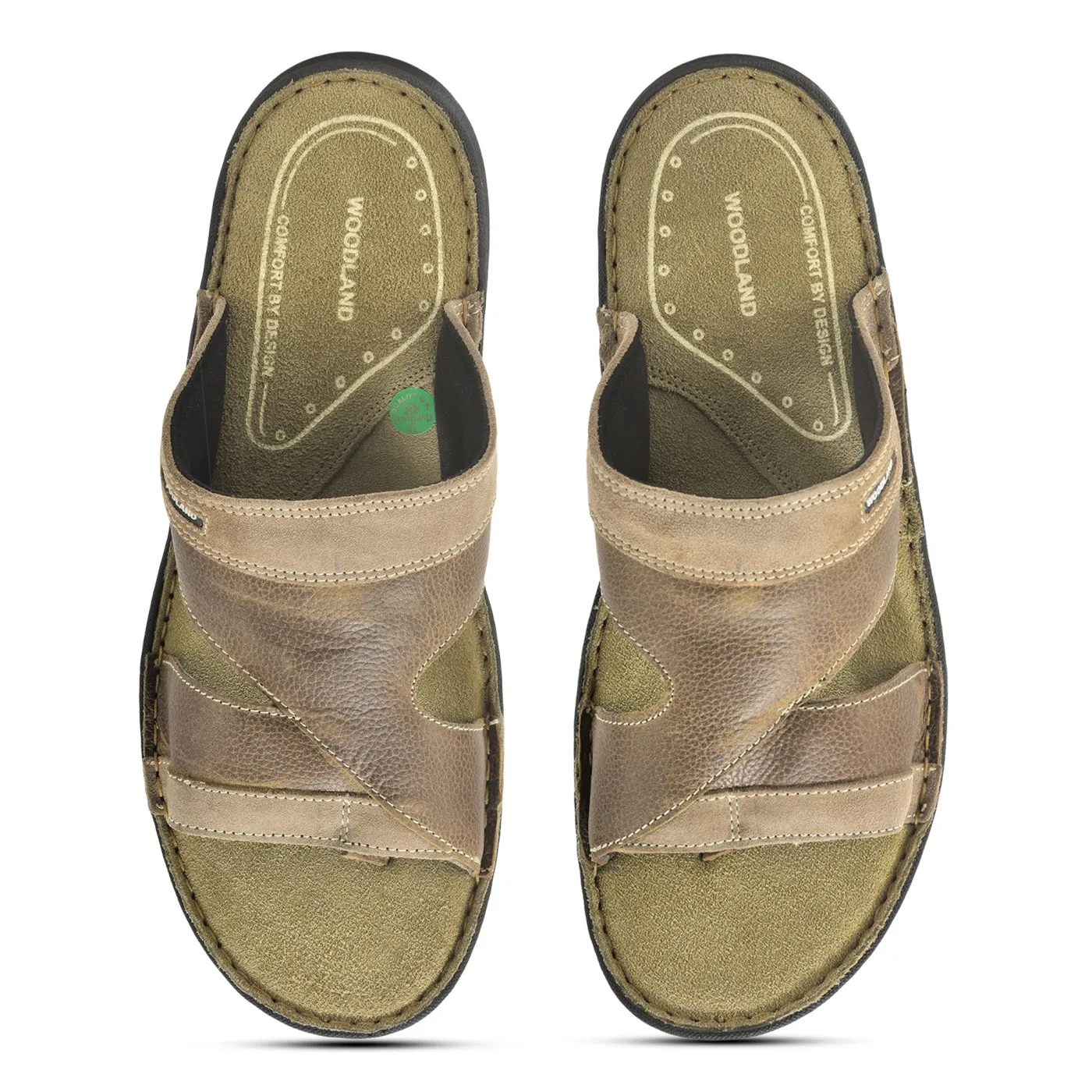 Khaki Nubuck Slipper For Men - Thumbnail 4
