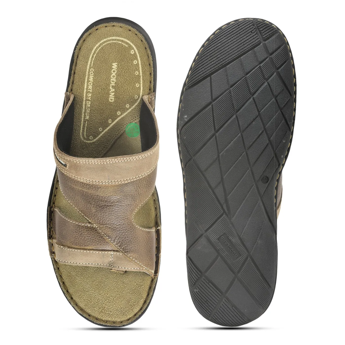 Khaki Nubuck Slipper For Men - Thumbnail 8