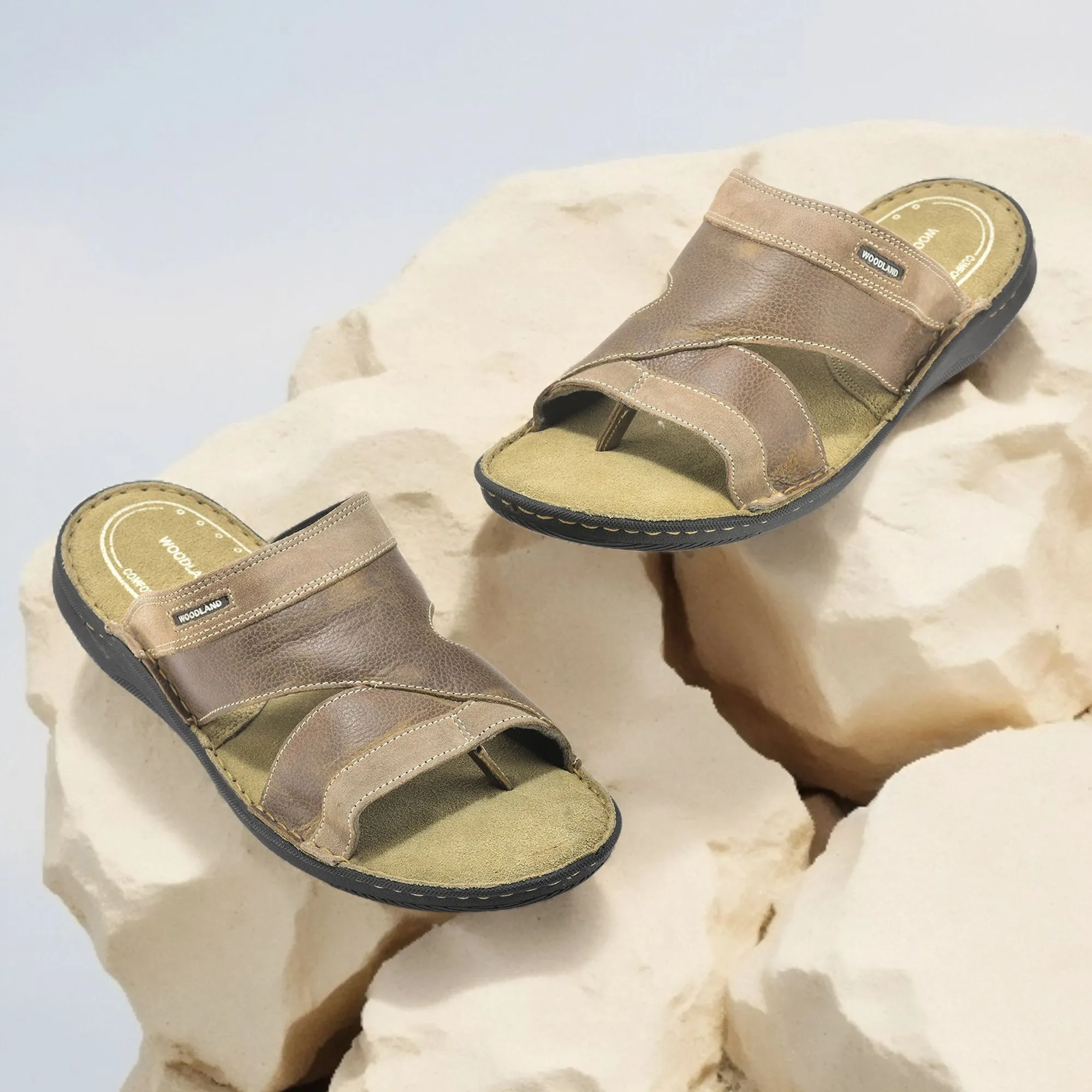Khaki Nubuck Slipper For Men - Thumbnail 9