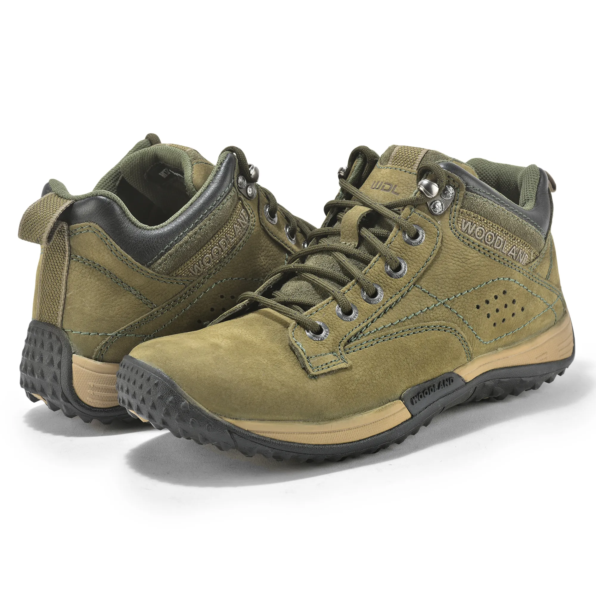 Olive Green casual shoes for men - Thumbnail 3