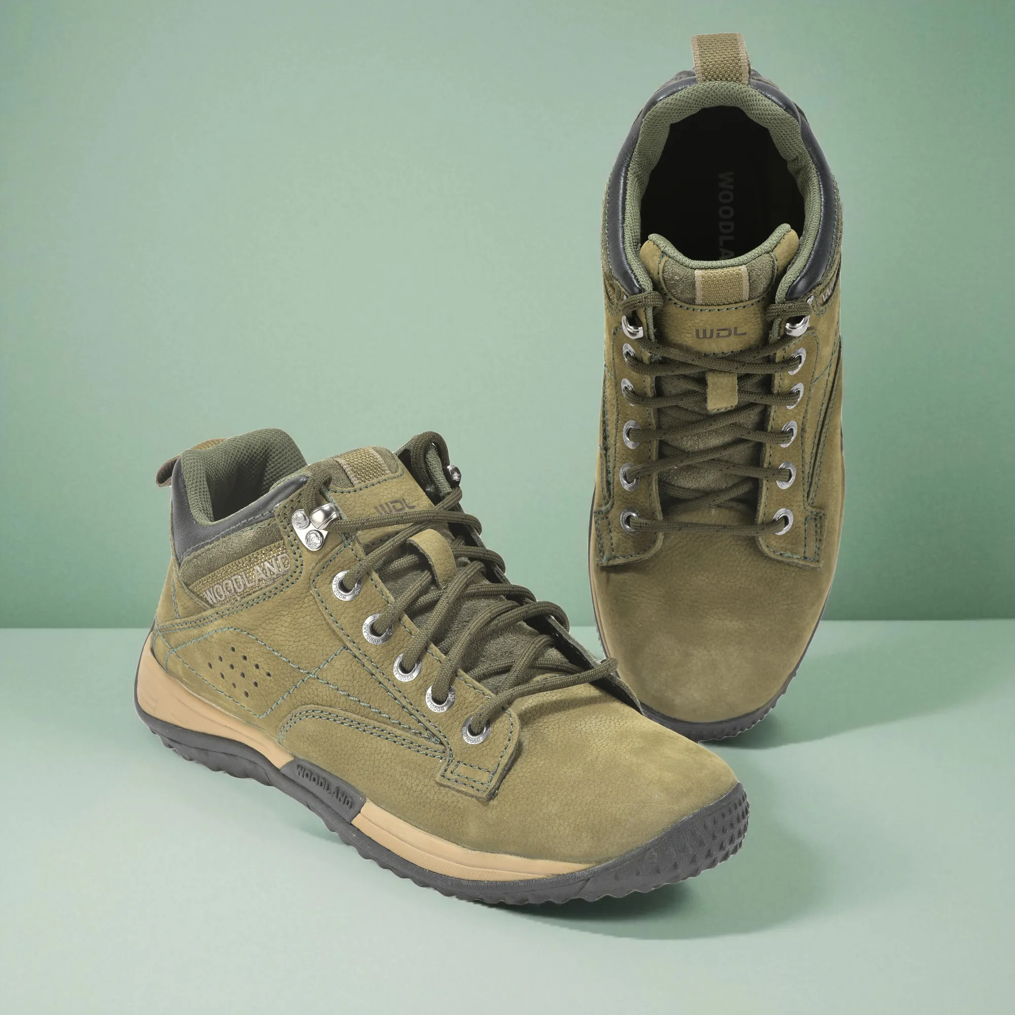 Olive Green casual shoes for men - Thumbnail 9