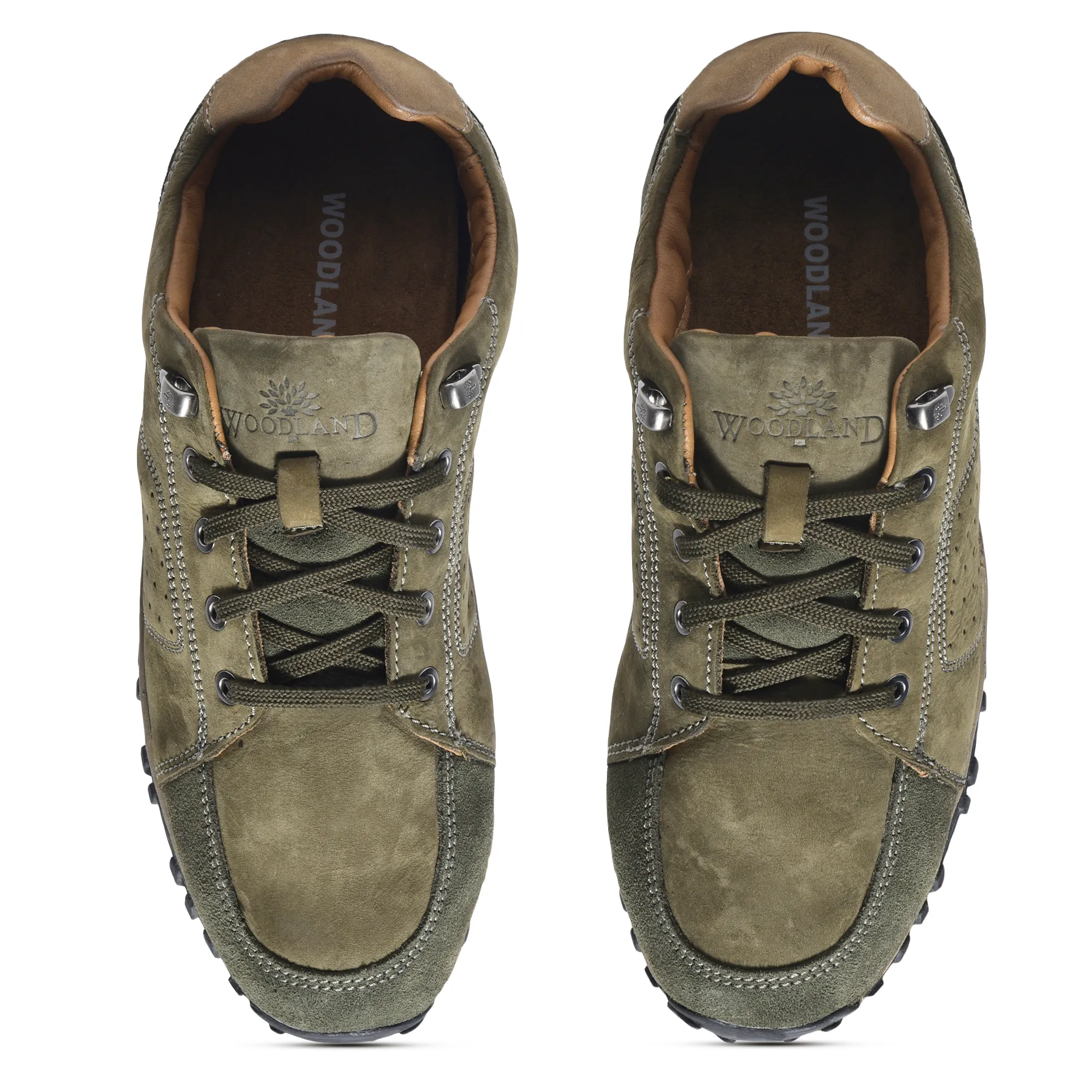 Olive green casual shoes for men - Thumbnail 3