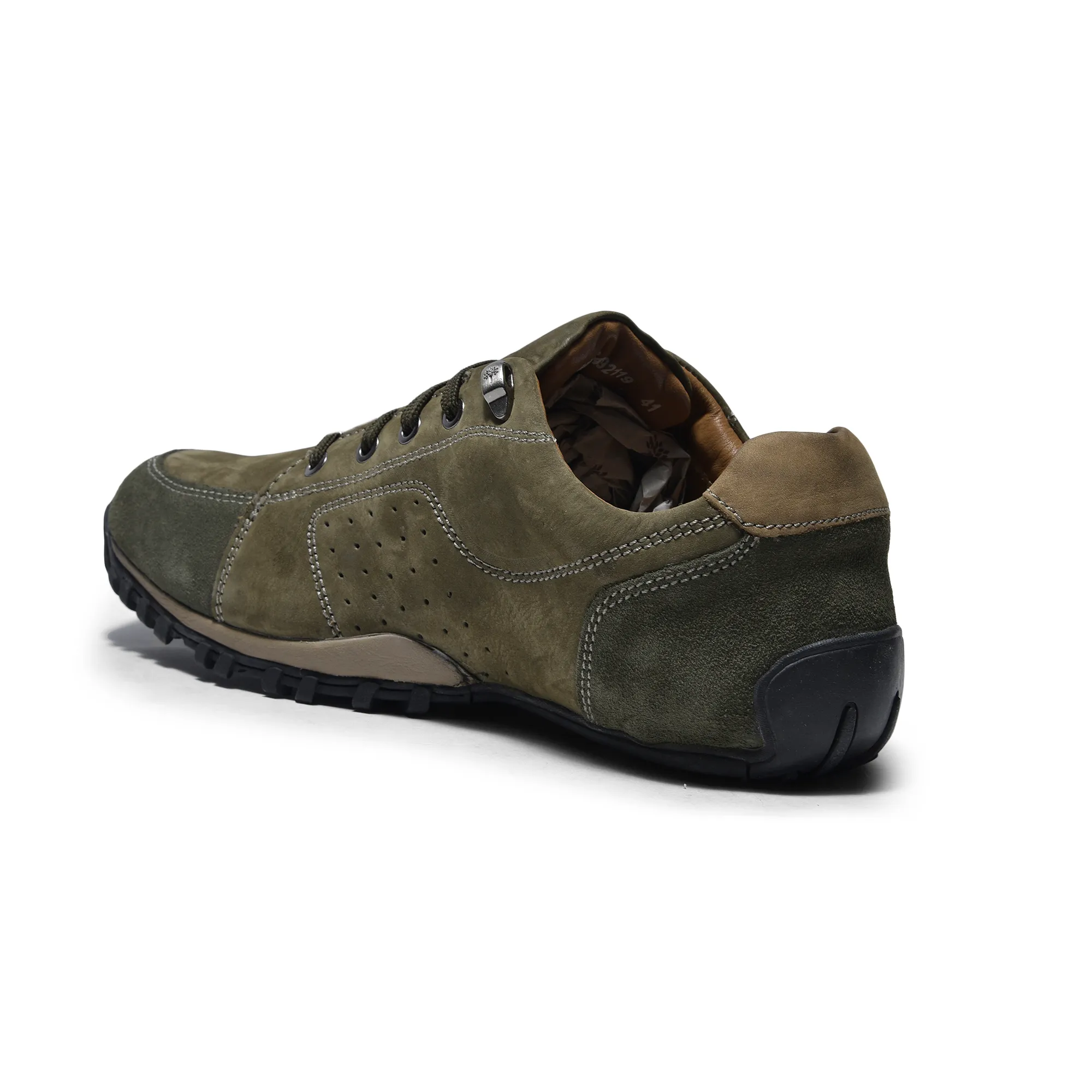 Olive green casual shoes for men - Thumbnail 5