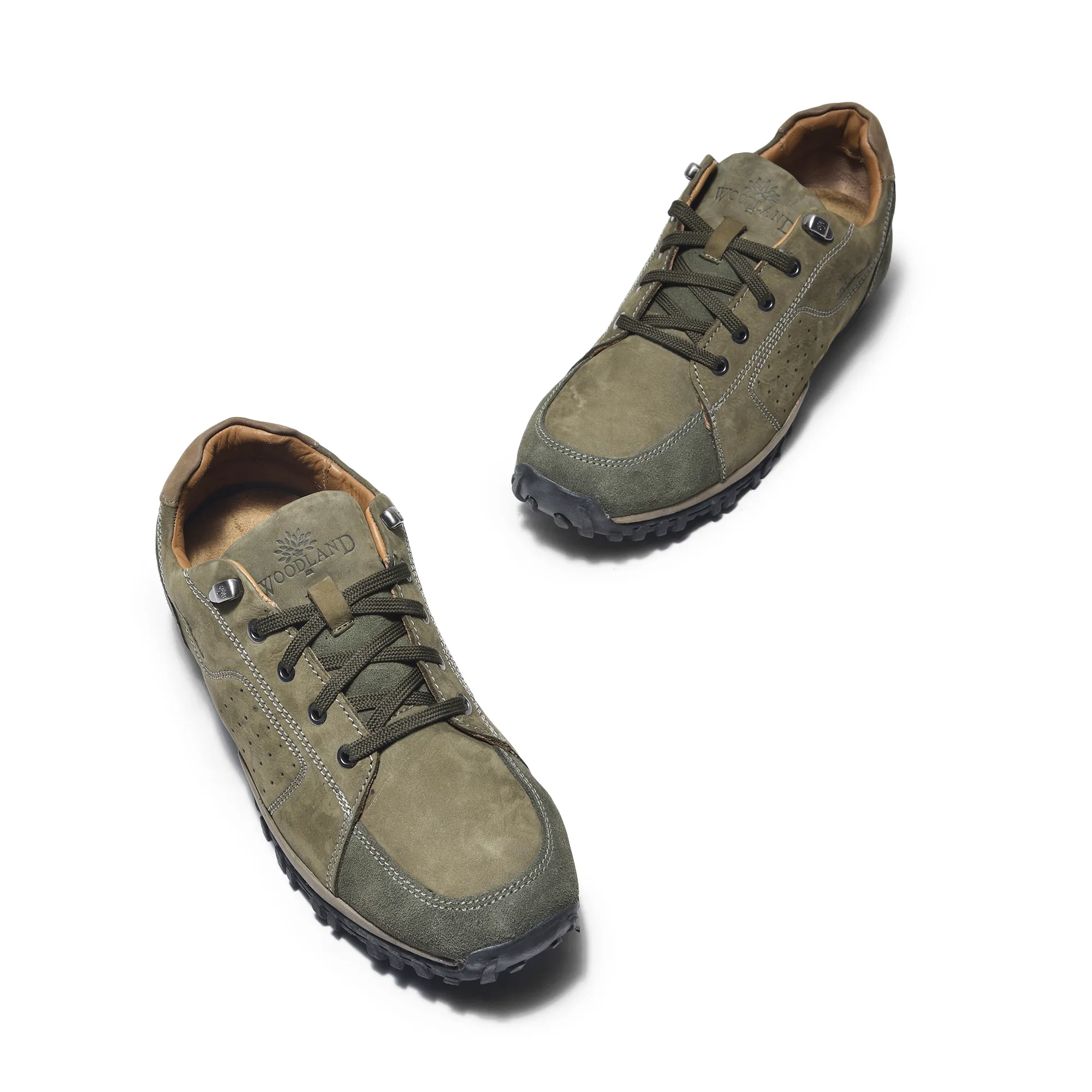 Olive green casual shoes for men - Thumbnail 2