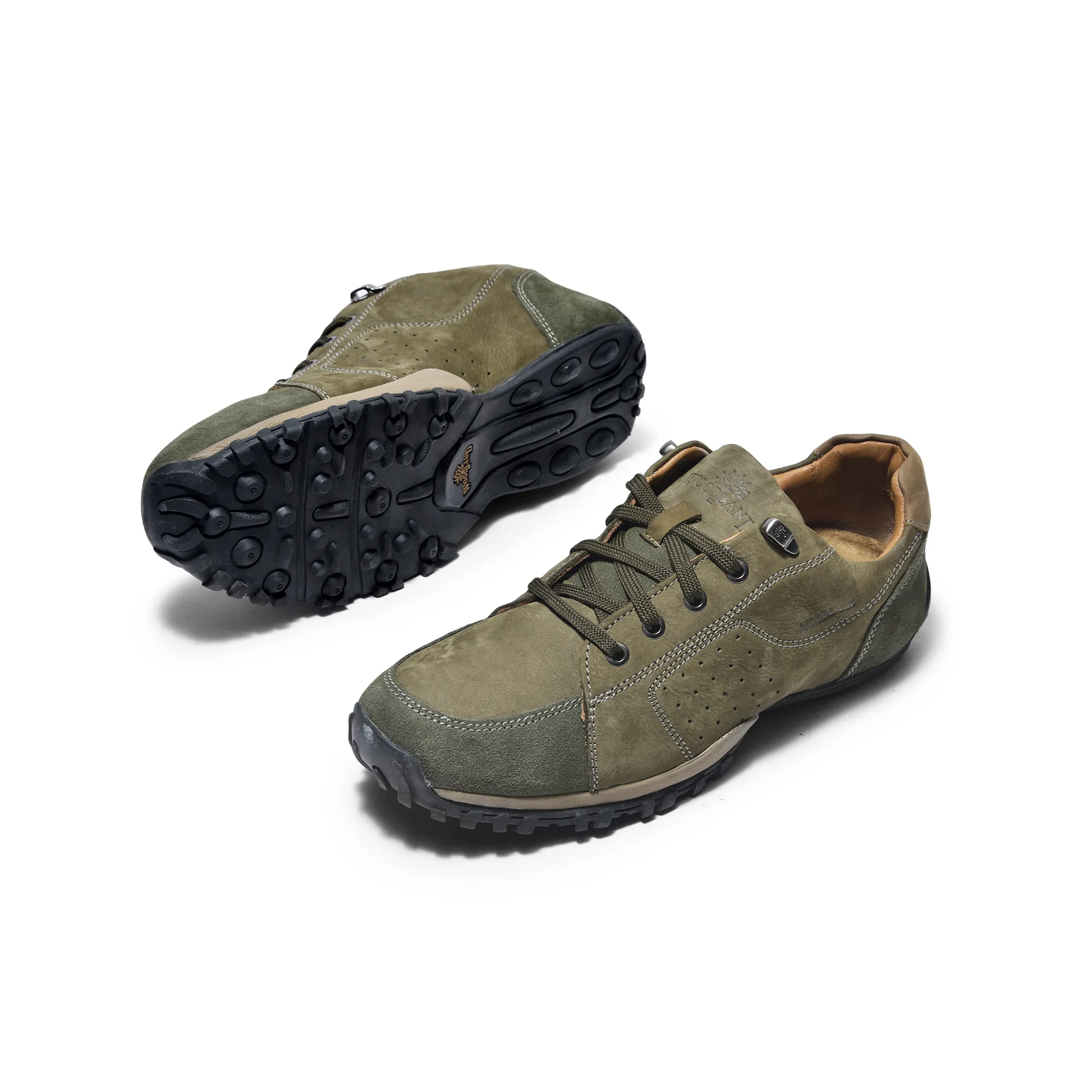 Olive green casual shoes for men - Thumbnail 4