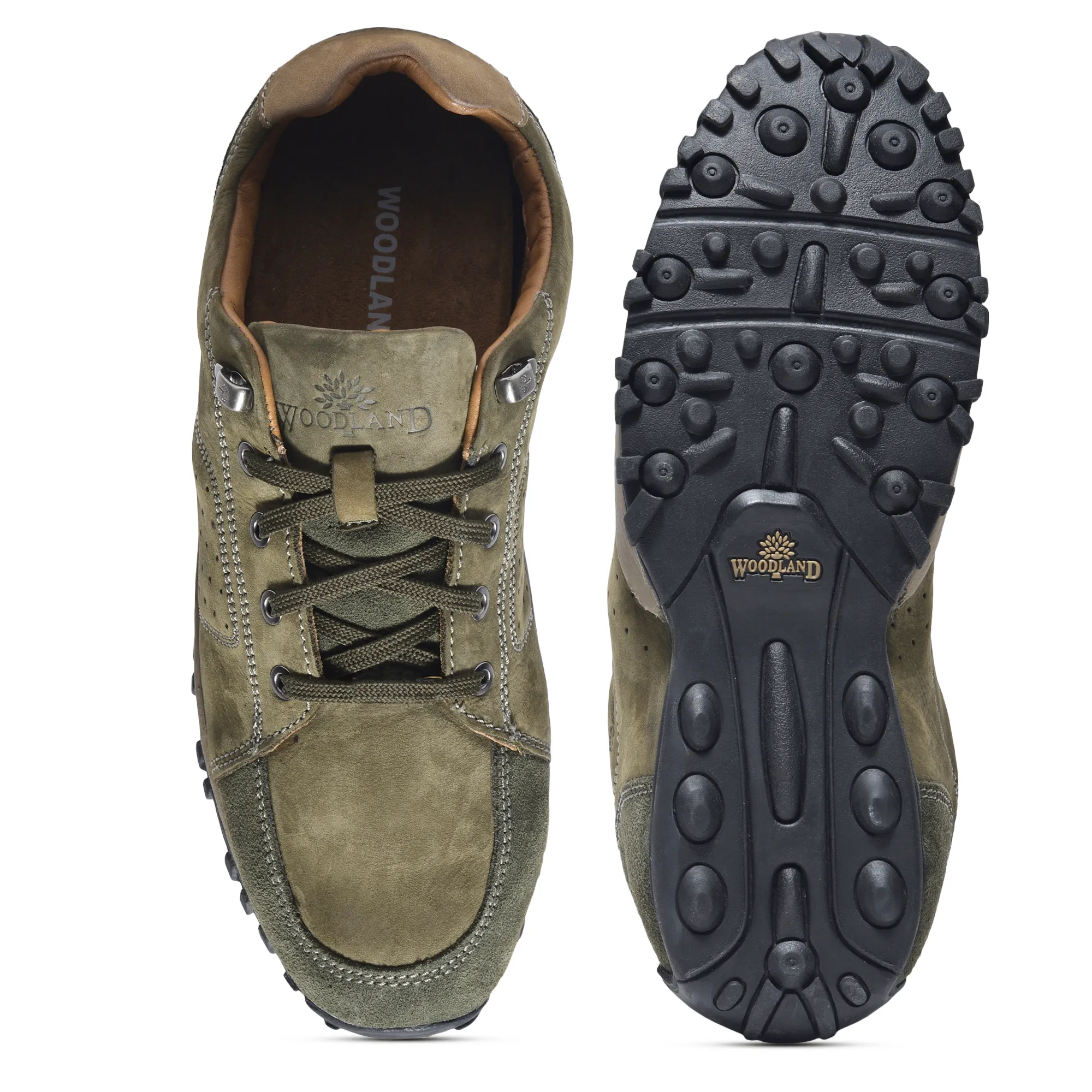 Olive green casual shoes for men - Thumbnail 7
