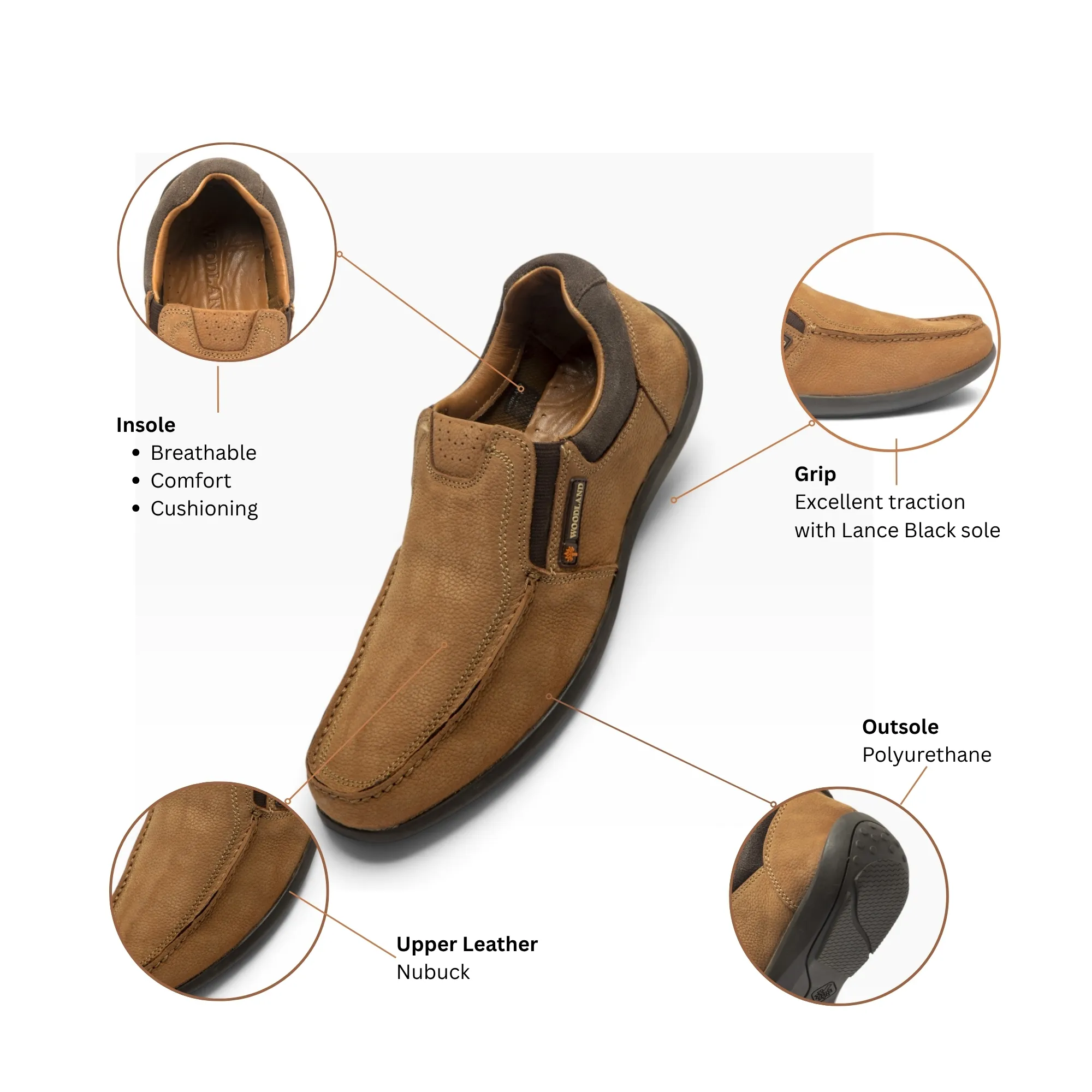 Cashew brown casual shoes for men - Thumbnail 9