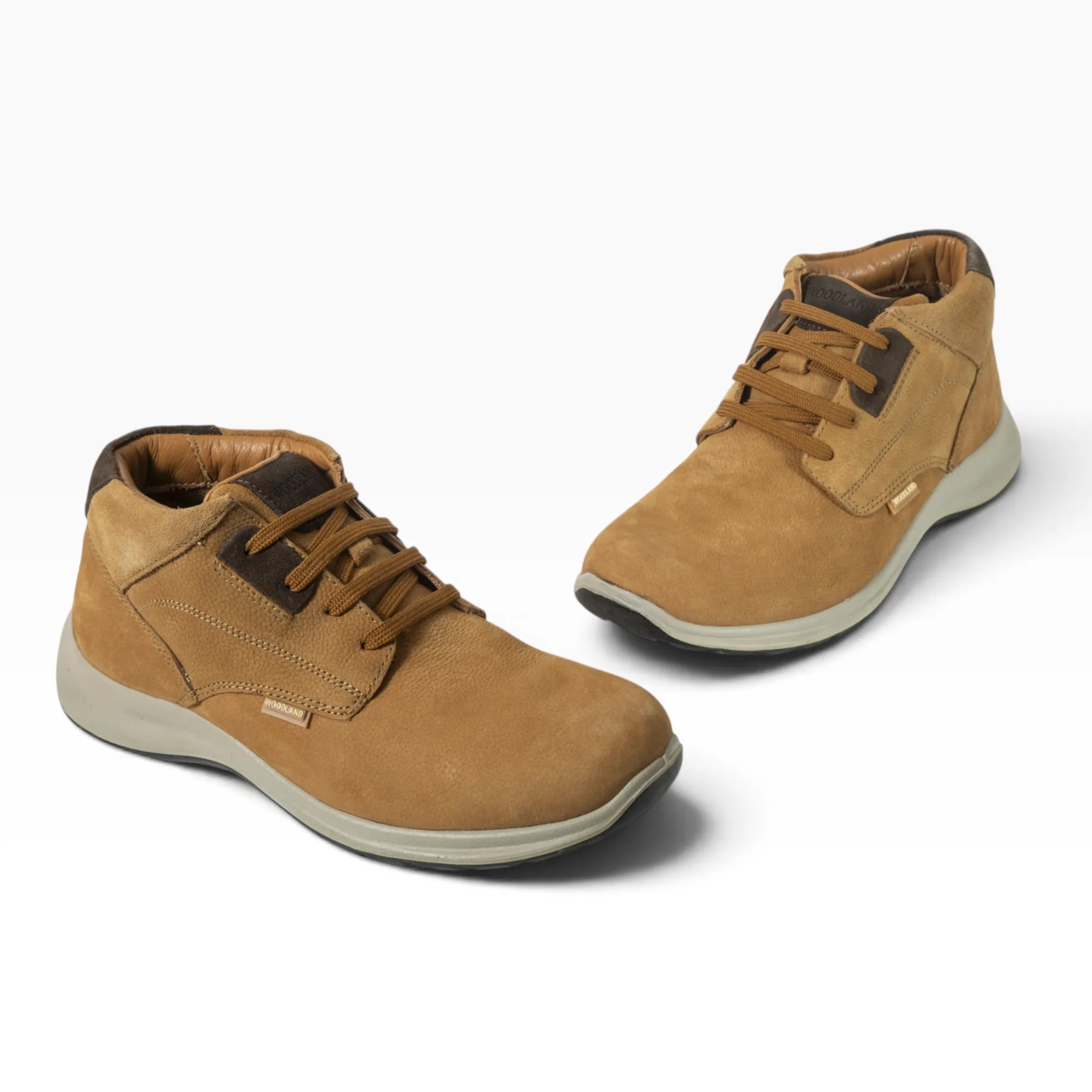 Woodland Men Camel Nubuck Lace-Up Boots - Thumbnail 3