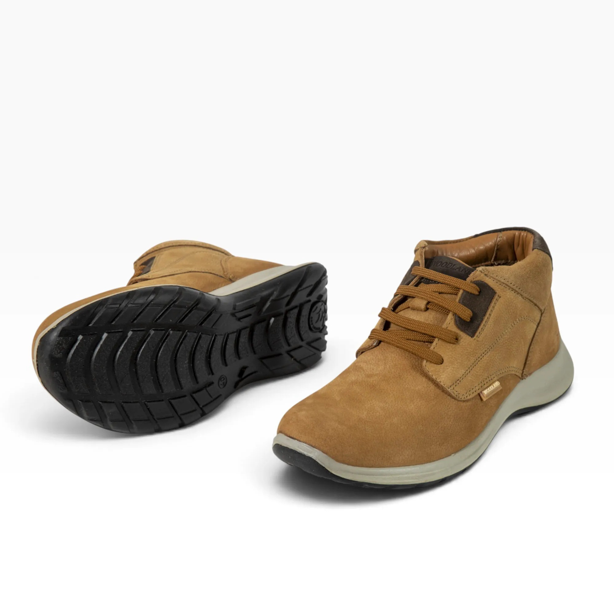 Woodland Men Camel Nubuck Lace-Up Boots - Thumbnail 7