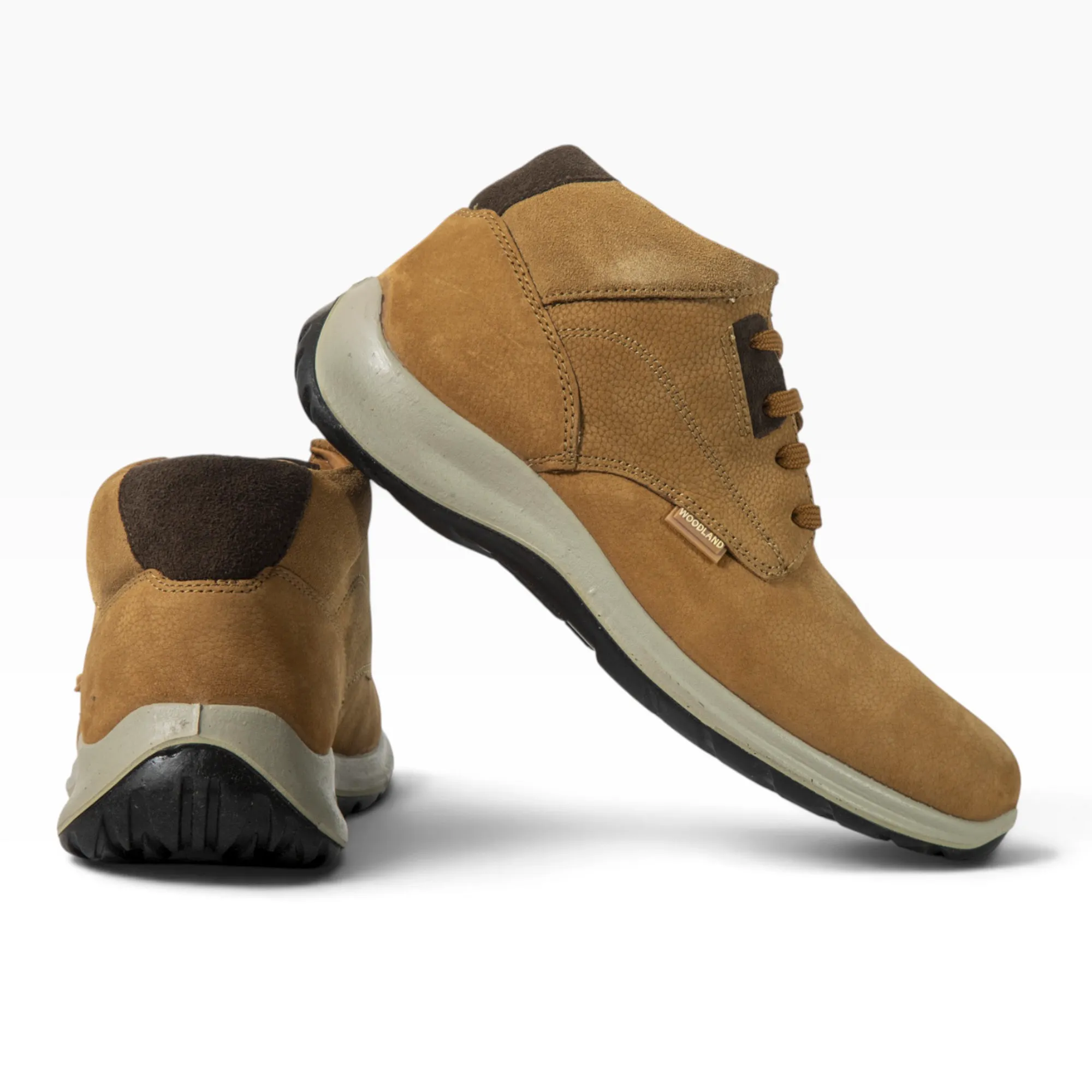 Woodland Men Camel Nubuck Lace-Up Boots - Thumbnail 10