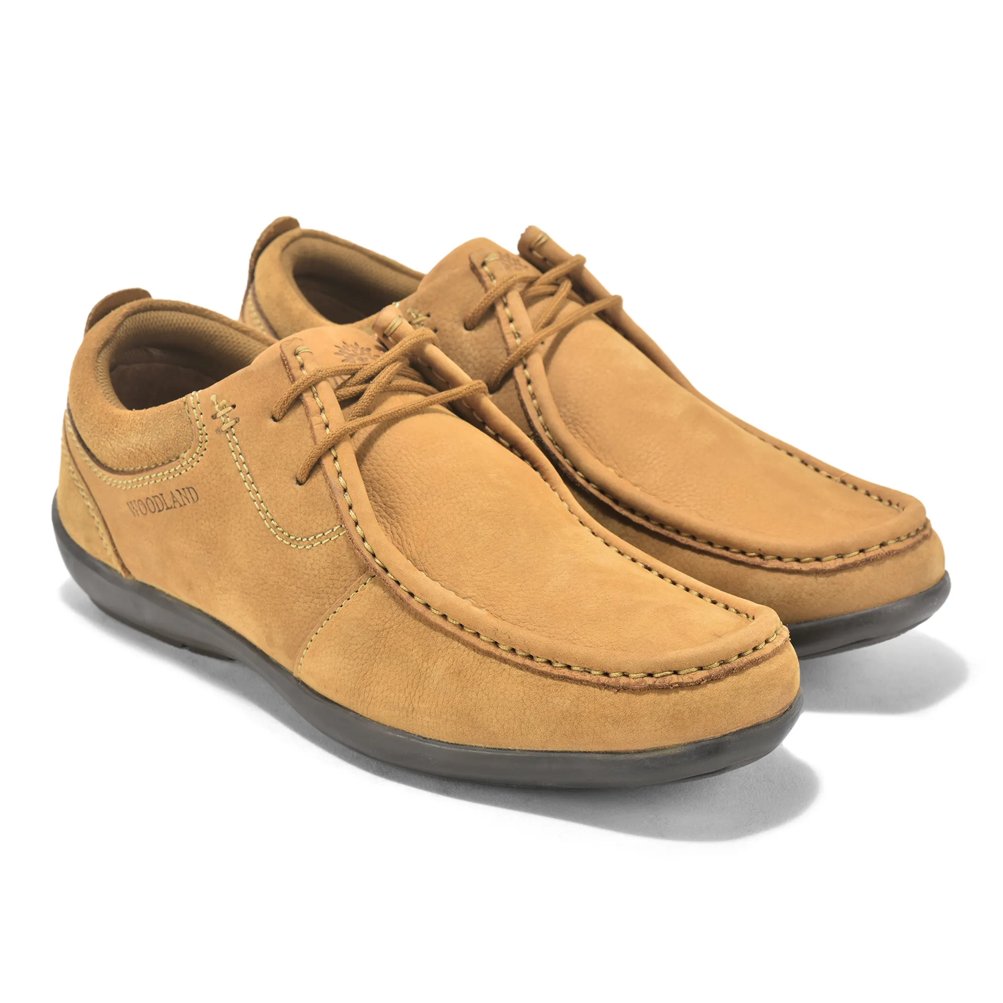 Casual Camel lace-up shoes for men - Thumbnail 7