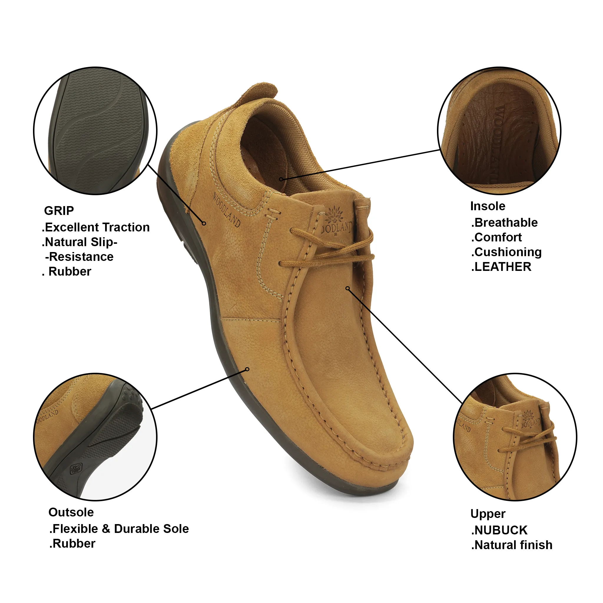 Casual Camel lace-up shoes for men 5