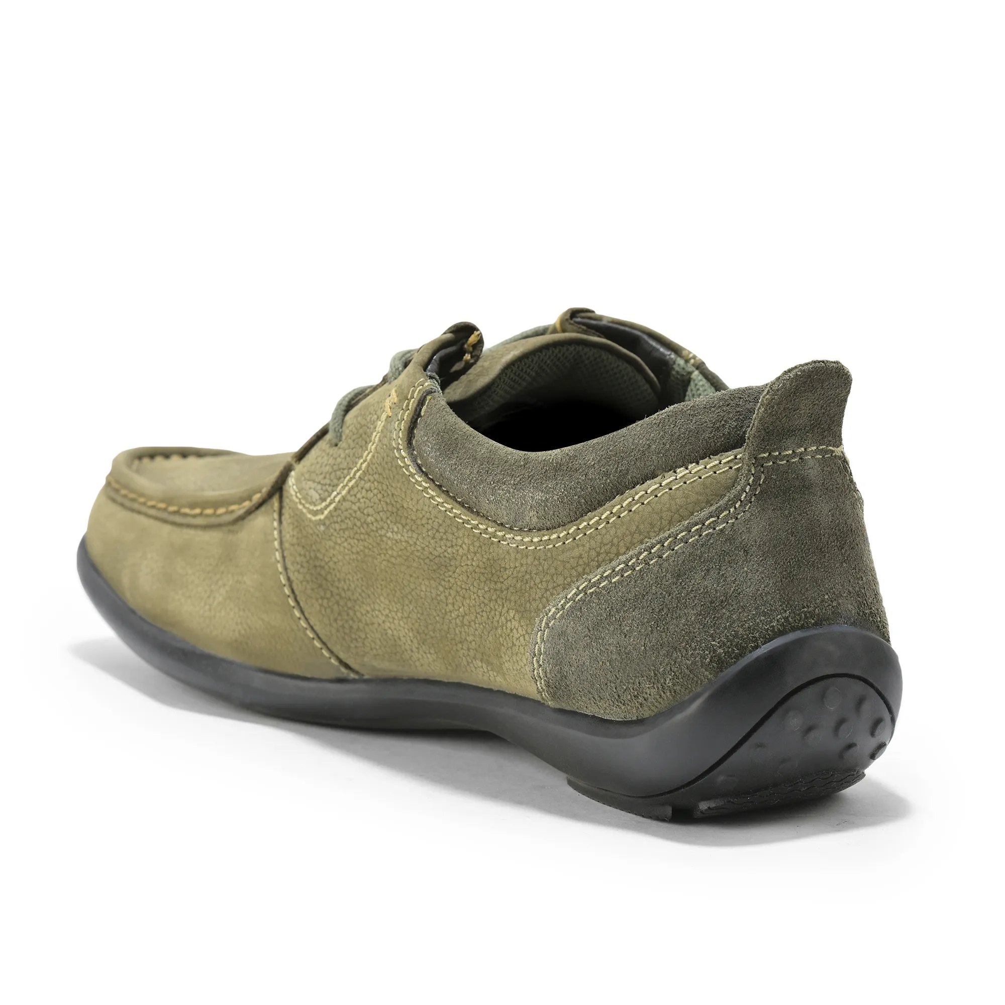 Casual Olive Green lace-up shoes for men - Thumbnail 7