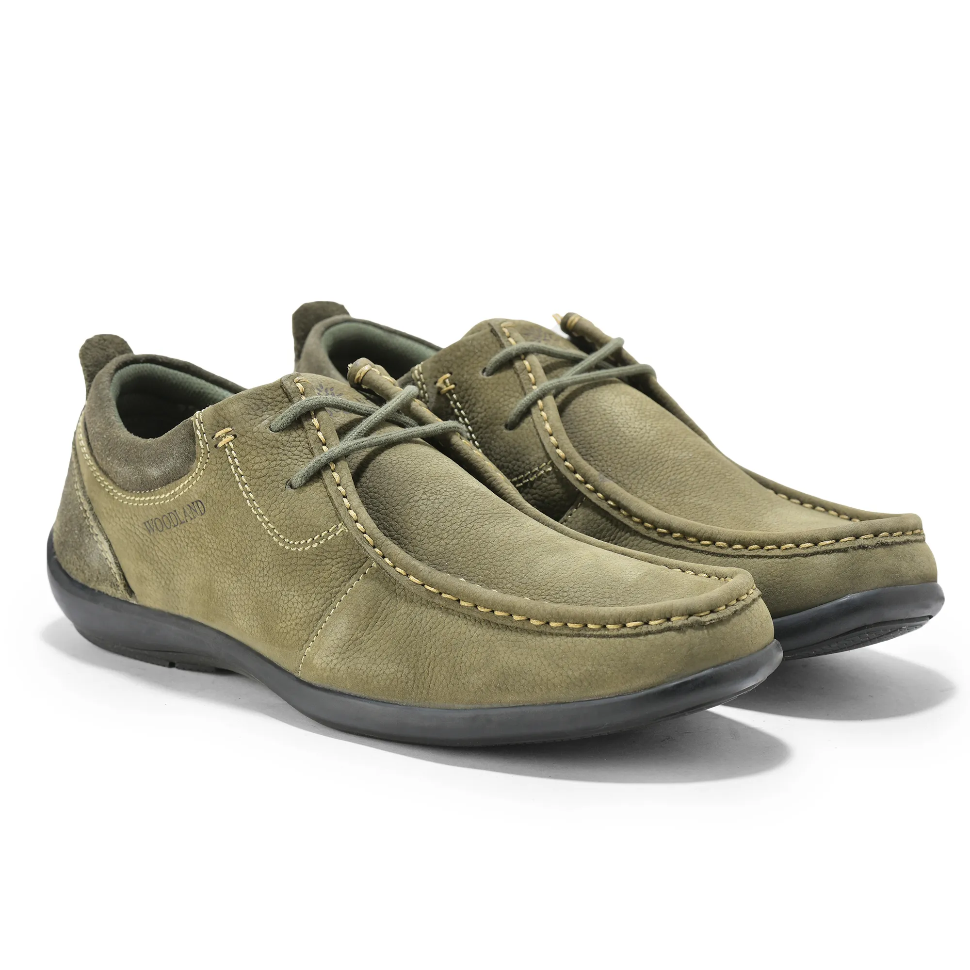 Casual Olive Green lace-up shoes for men - Thumbnail 8