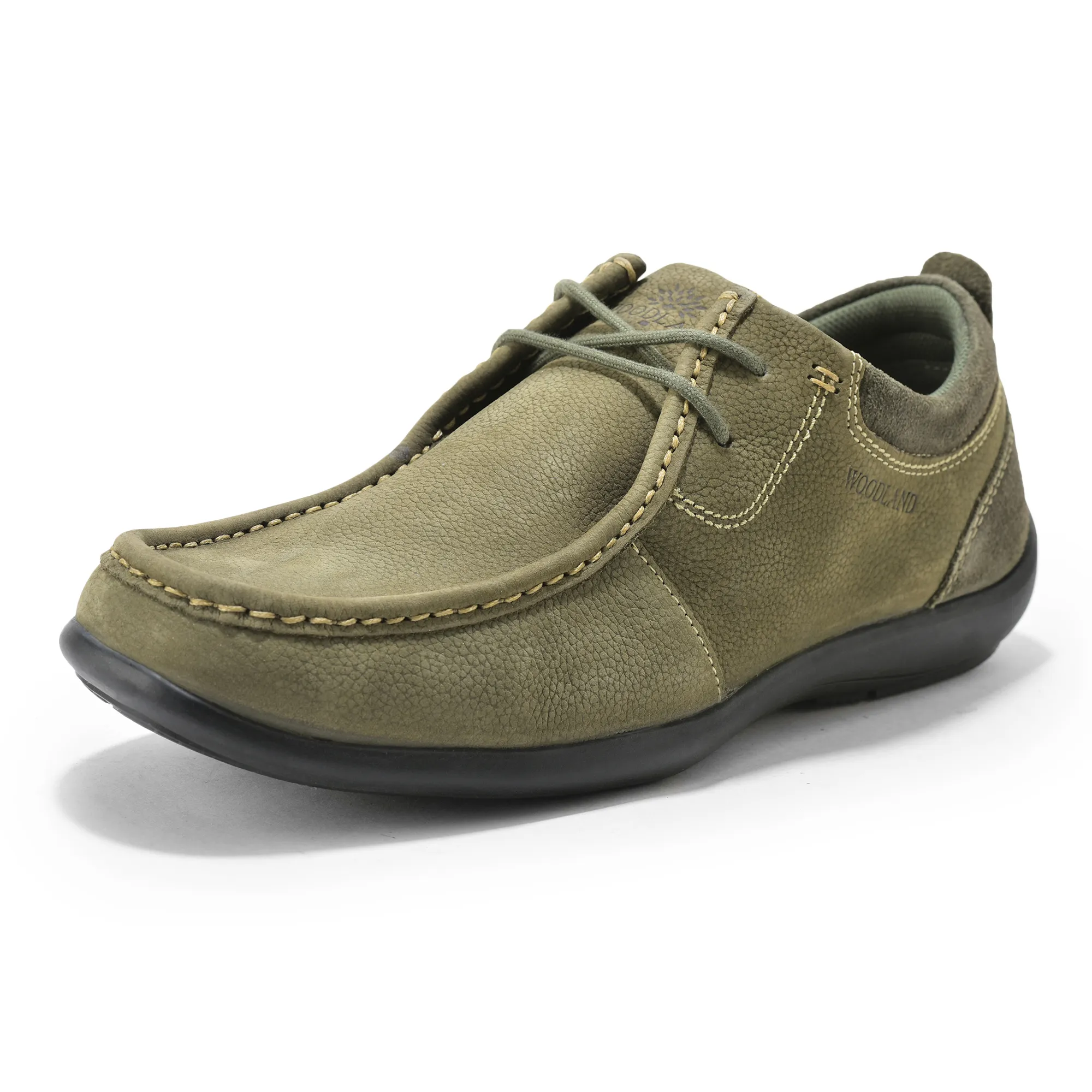Casual Olive Green lace-up shoes for men - Thumbnail 11