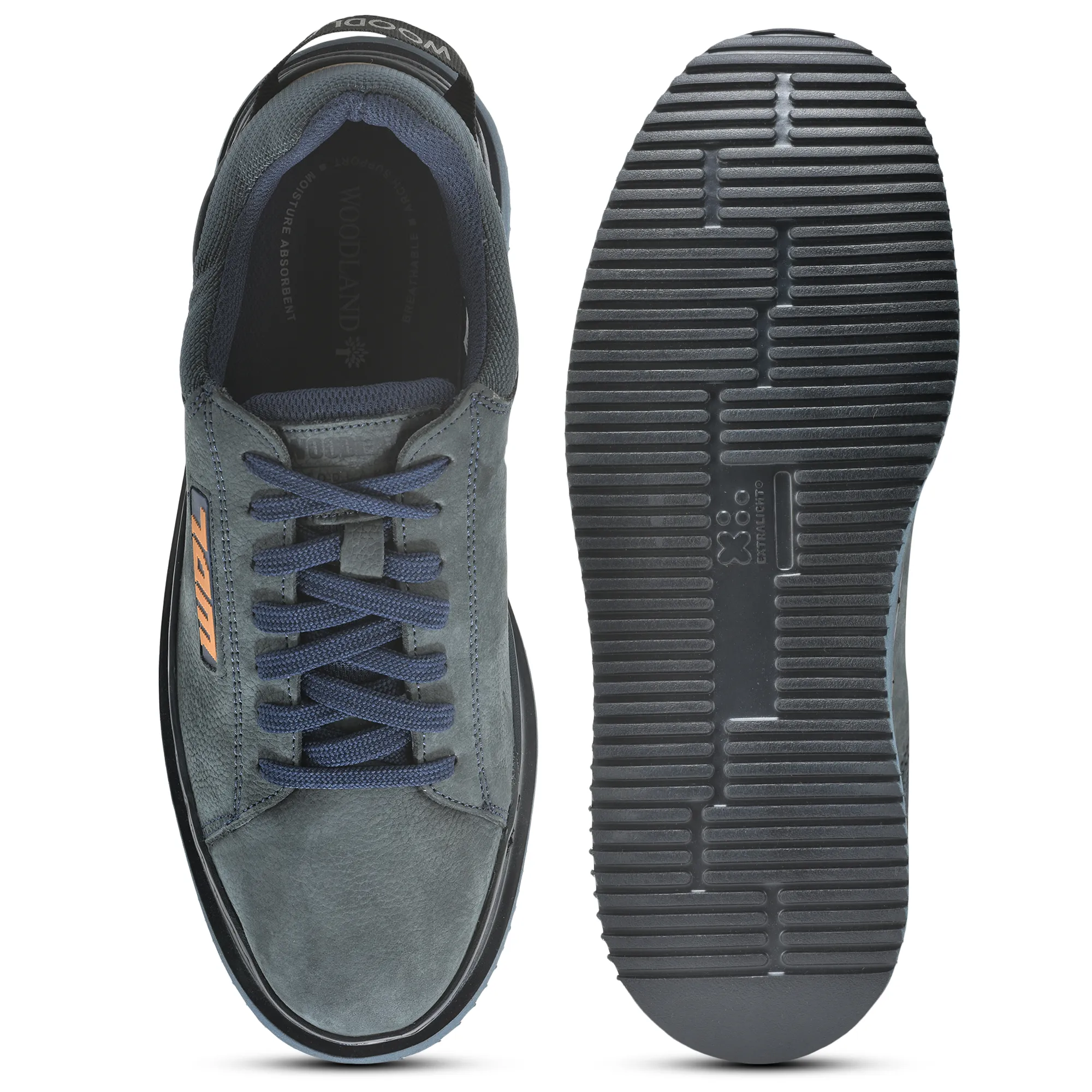 Woodland Navy Casual Lace Up Shoes For Men - Thumbnail 8