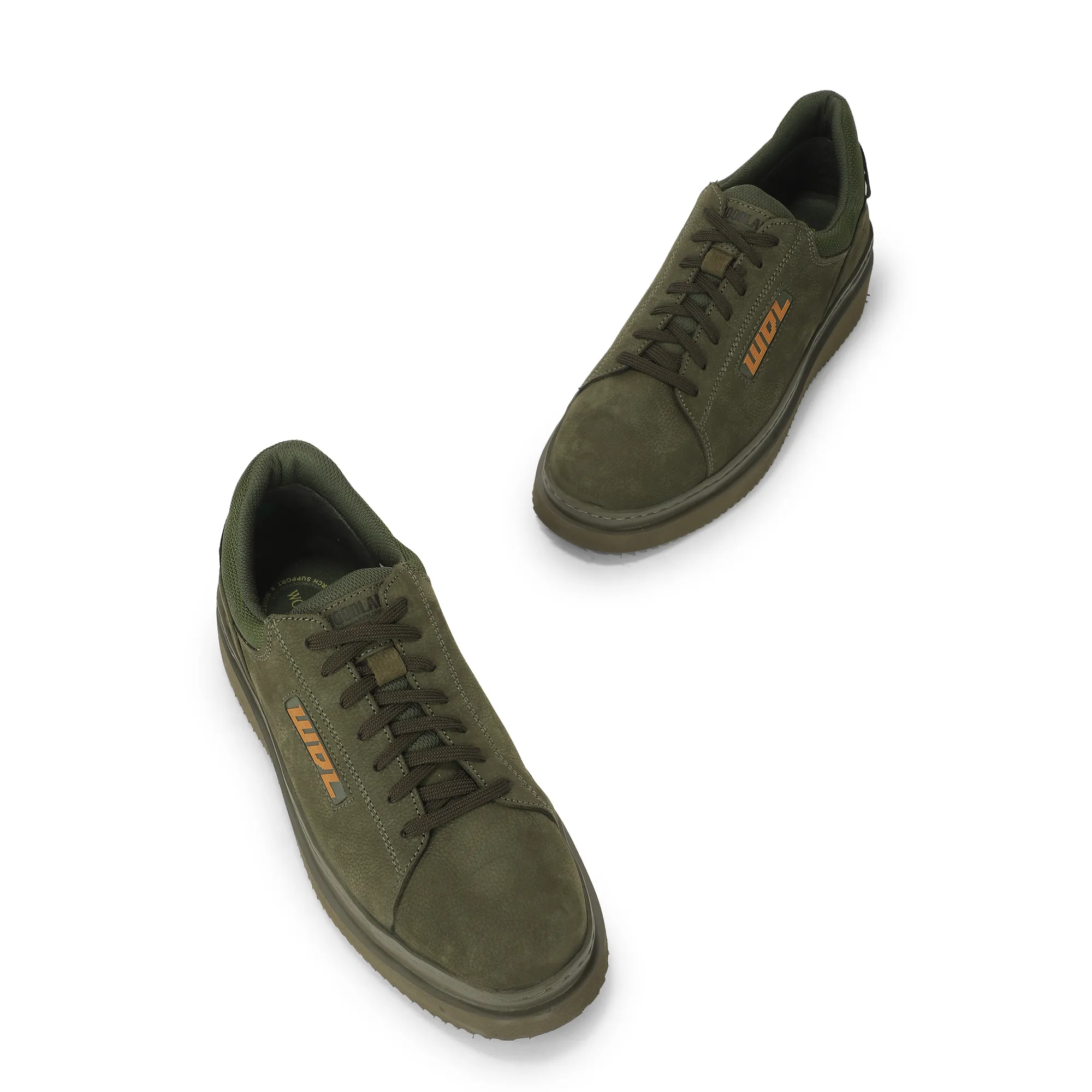 Woodland Olive Green Casual Lace Up Shoes For Men - Thumbnail 4