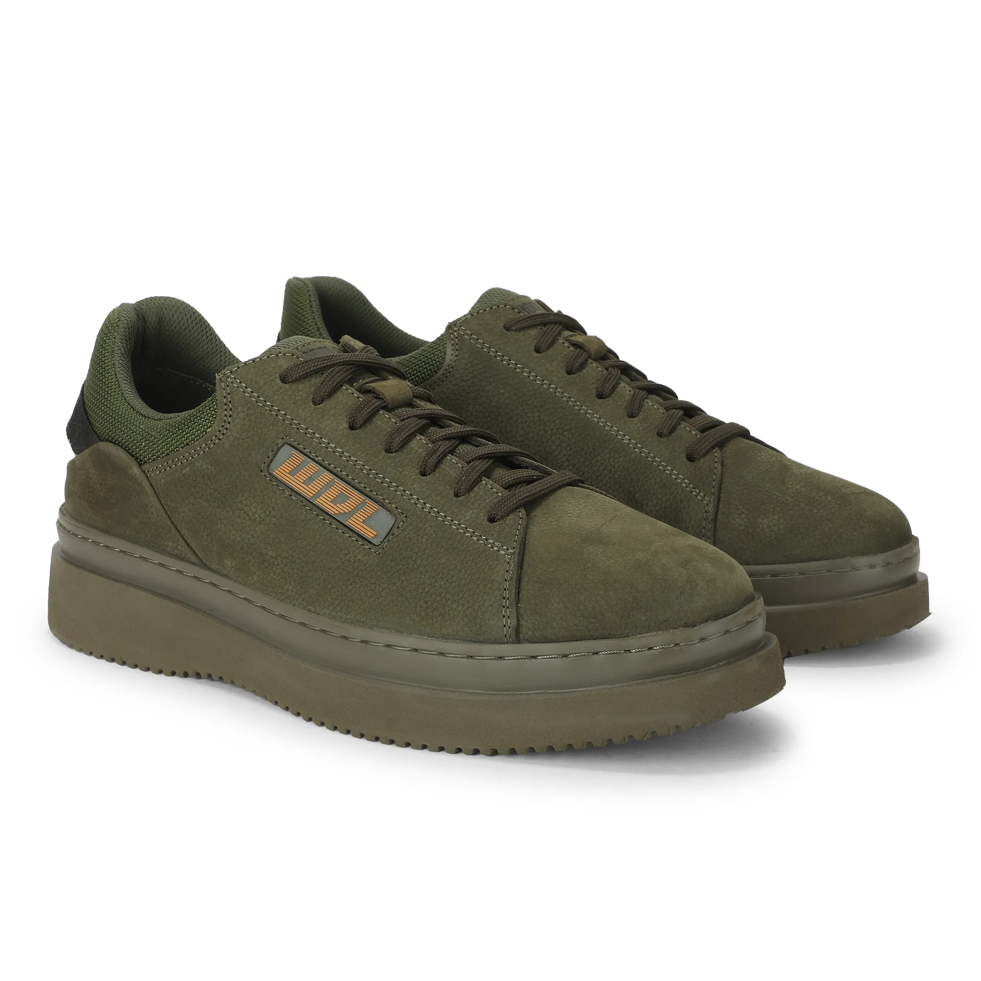 Woodland Olive Green Casual Lace Up Shoes For Men - Thumbnail 8