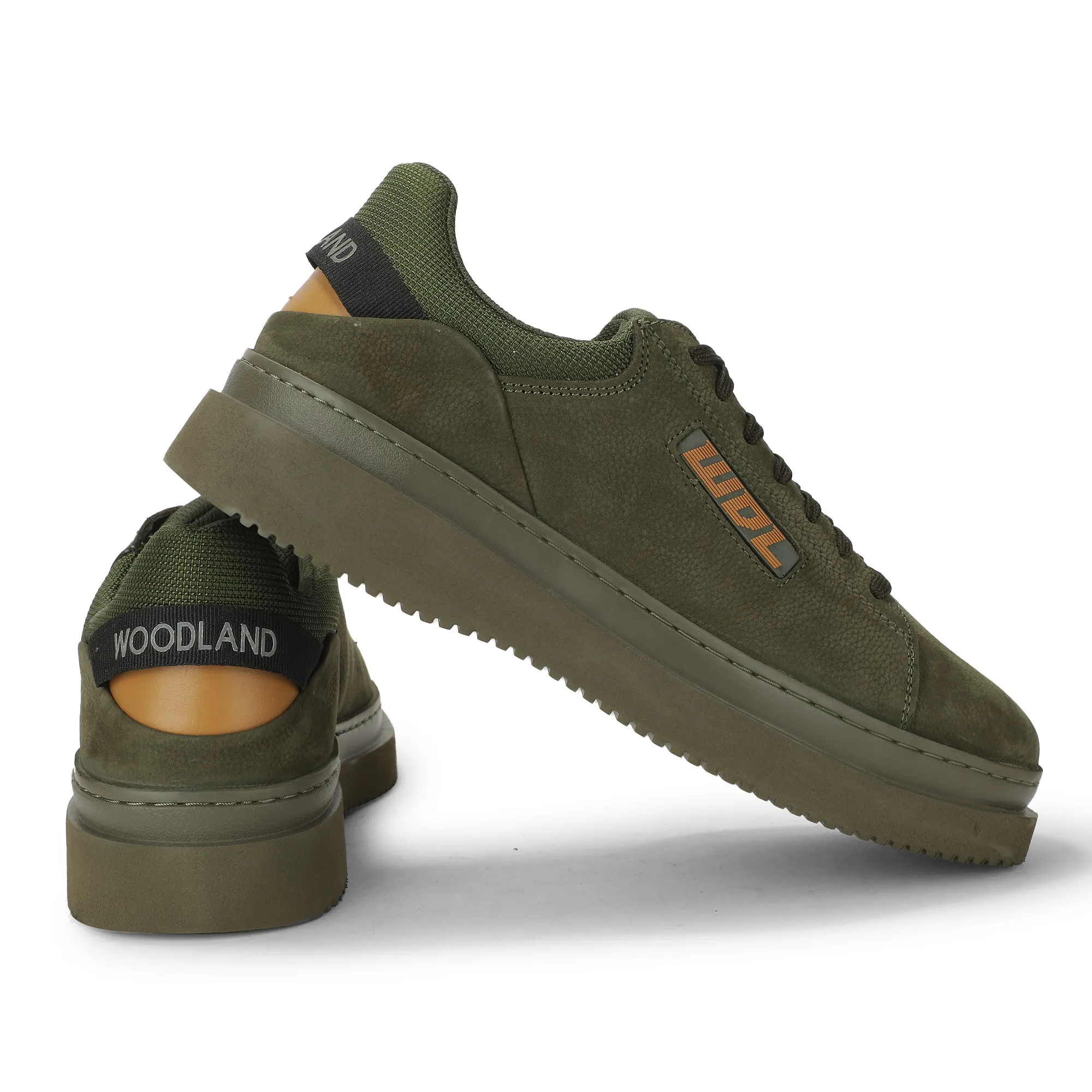 Woodland Olive Green Casual Lace Up Shoes For Men - Thumbnail 10