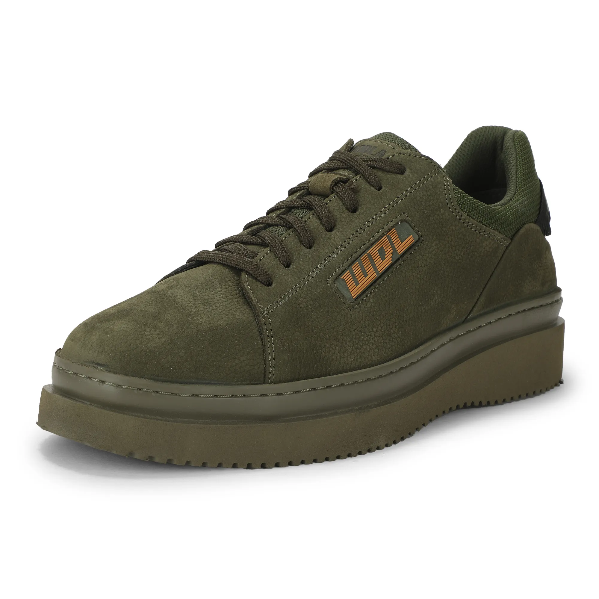 Woodland Olive Green Casual Lace Up Shoes For Men - Thumbnail 11