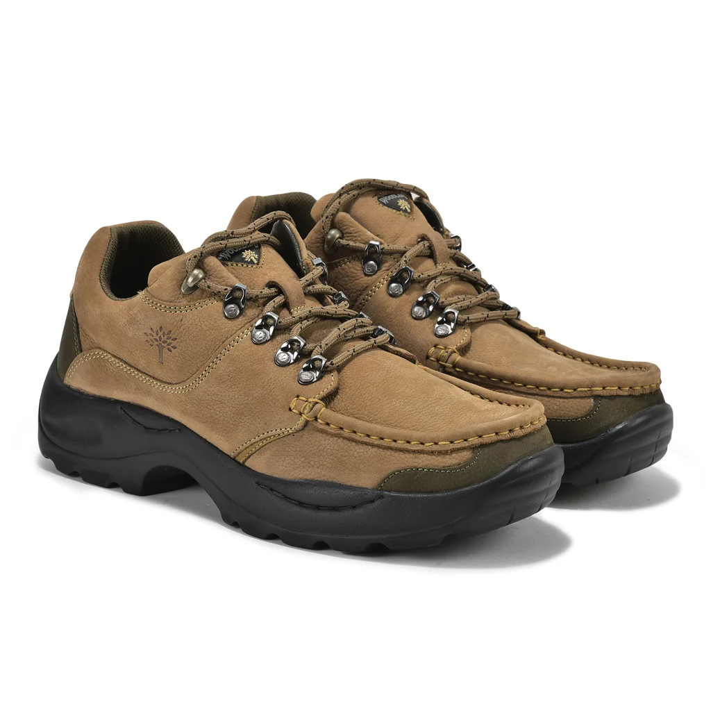 Men’s Khaki Colored Casual Shoes with PU Sole - Thumbnail 3