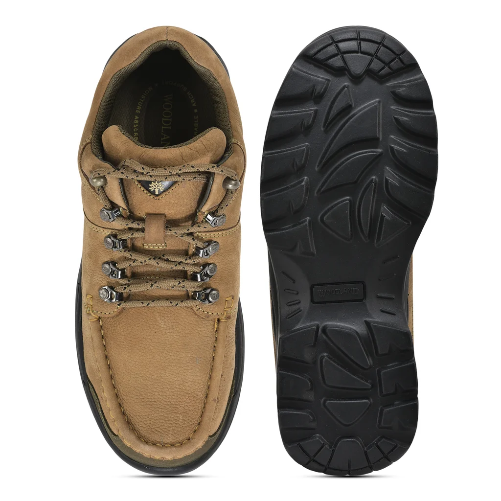 Men’s Khaki Colored Casual Shoes with PU Sole - Thumbnail 4