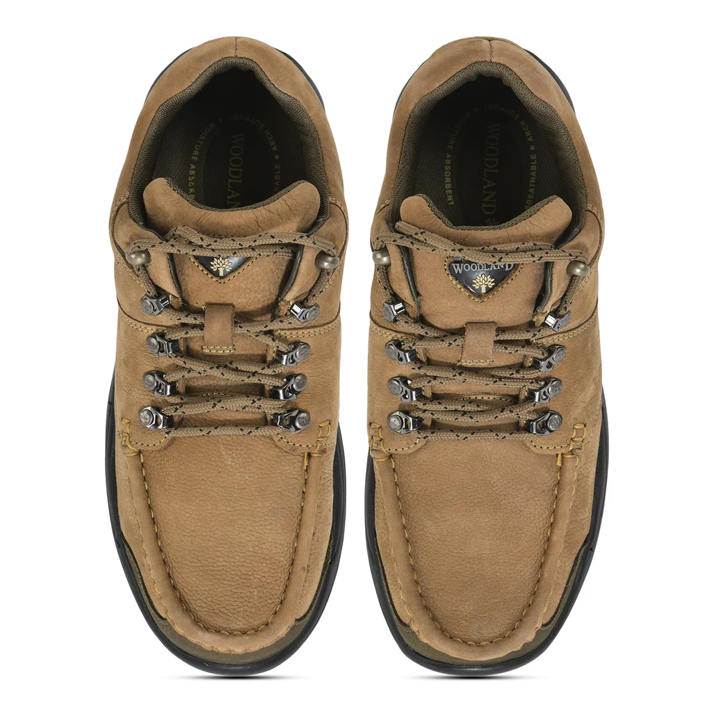 Men’s Khaki Colored Casual Shoes with PU Sole - Thumbnail 5