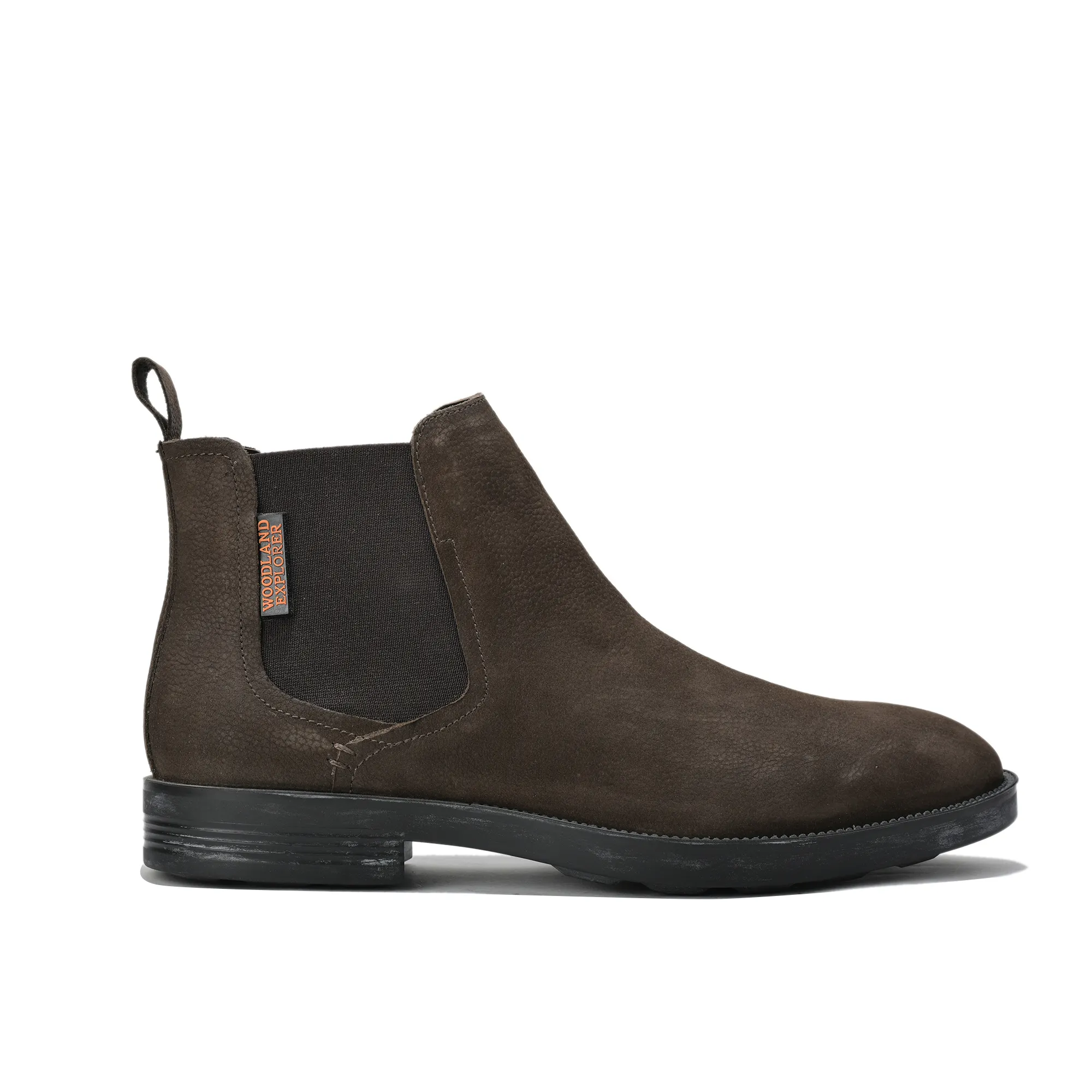 Woodland Men Brown Nubuck Leather Chelsea Boots - Thumbnail 2