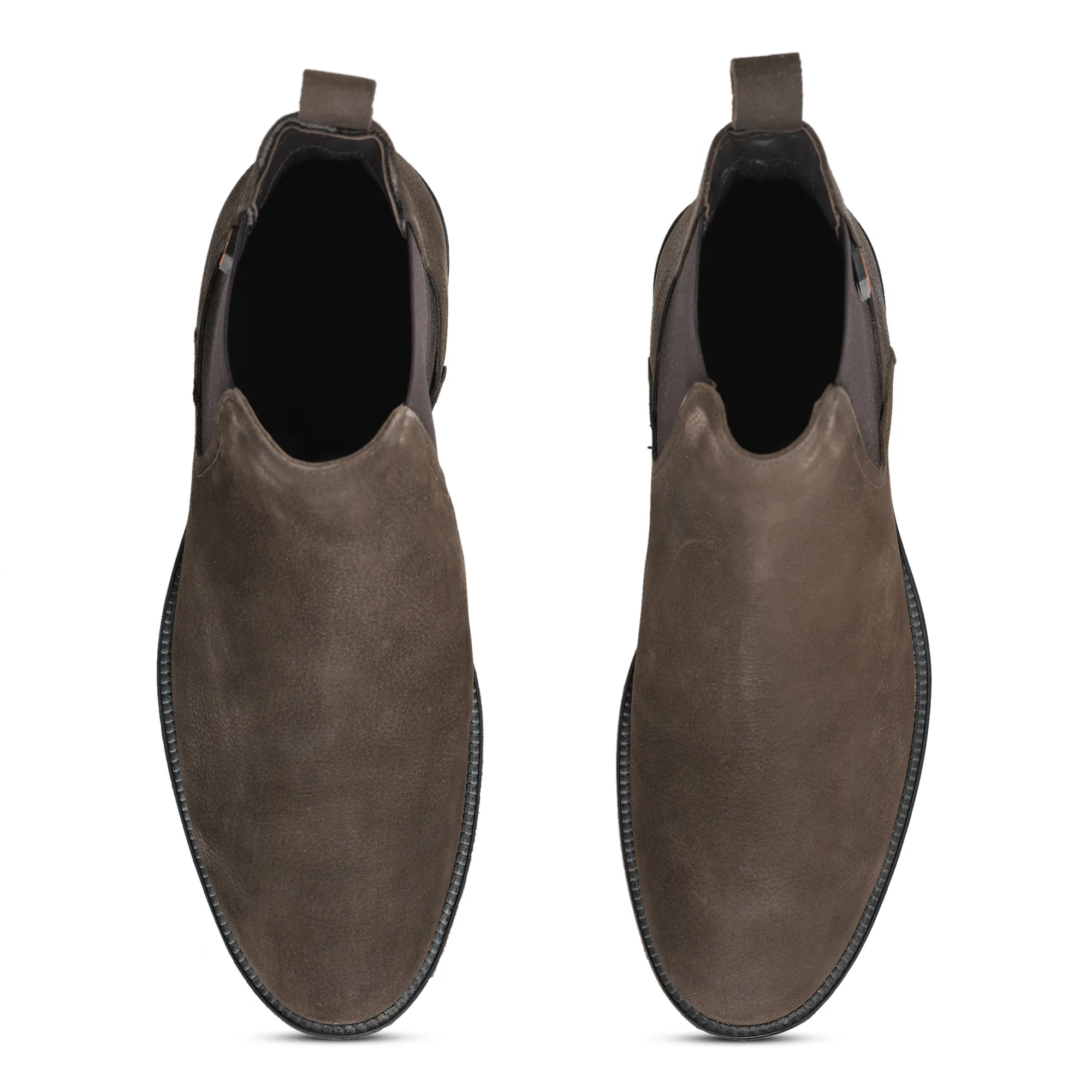 Woodland Men Brown Nubuck Leather Chelsea Boots - Thumbnail 5