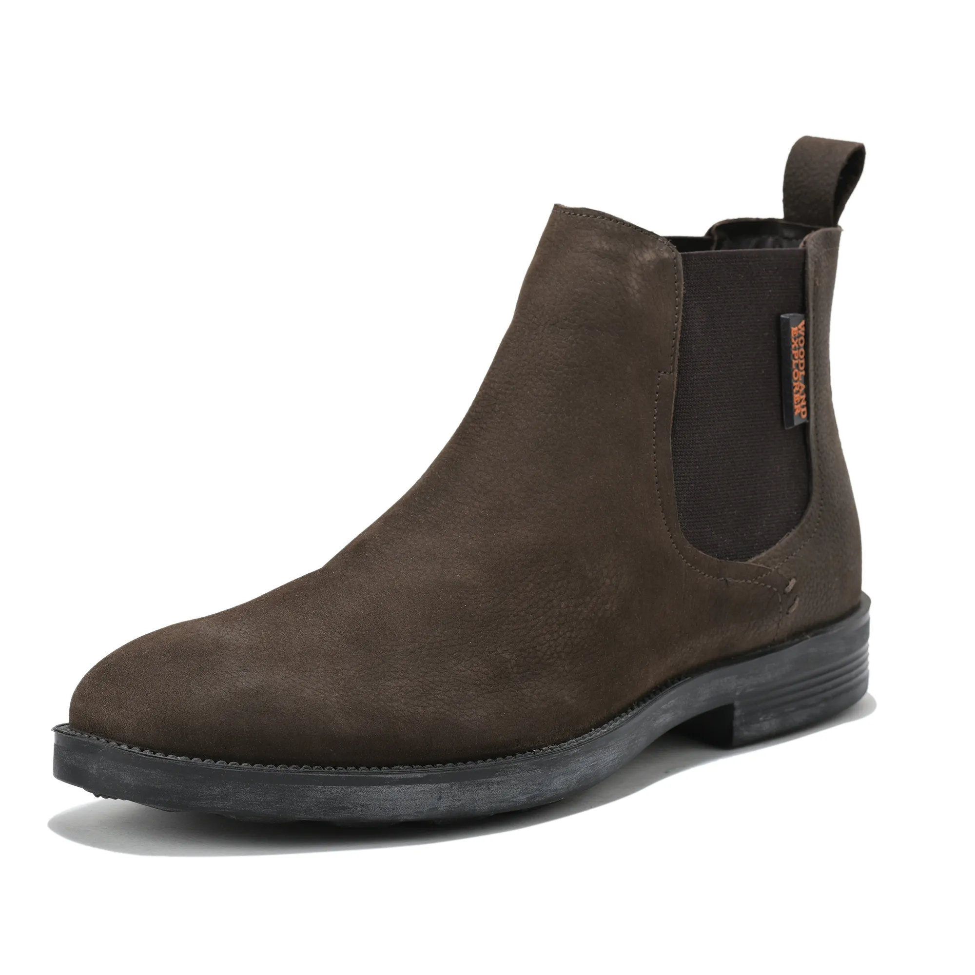 Woodland Men Brown Nubuck Leather Chelsea Boots - Thumbnail 11