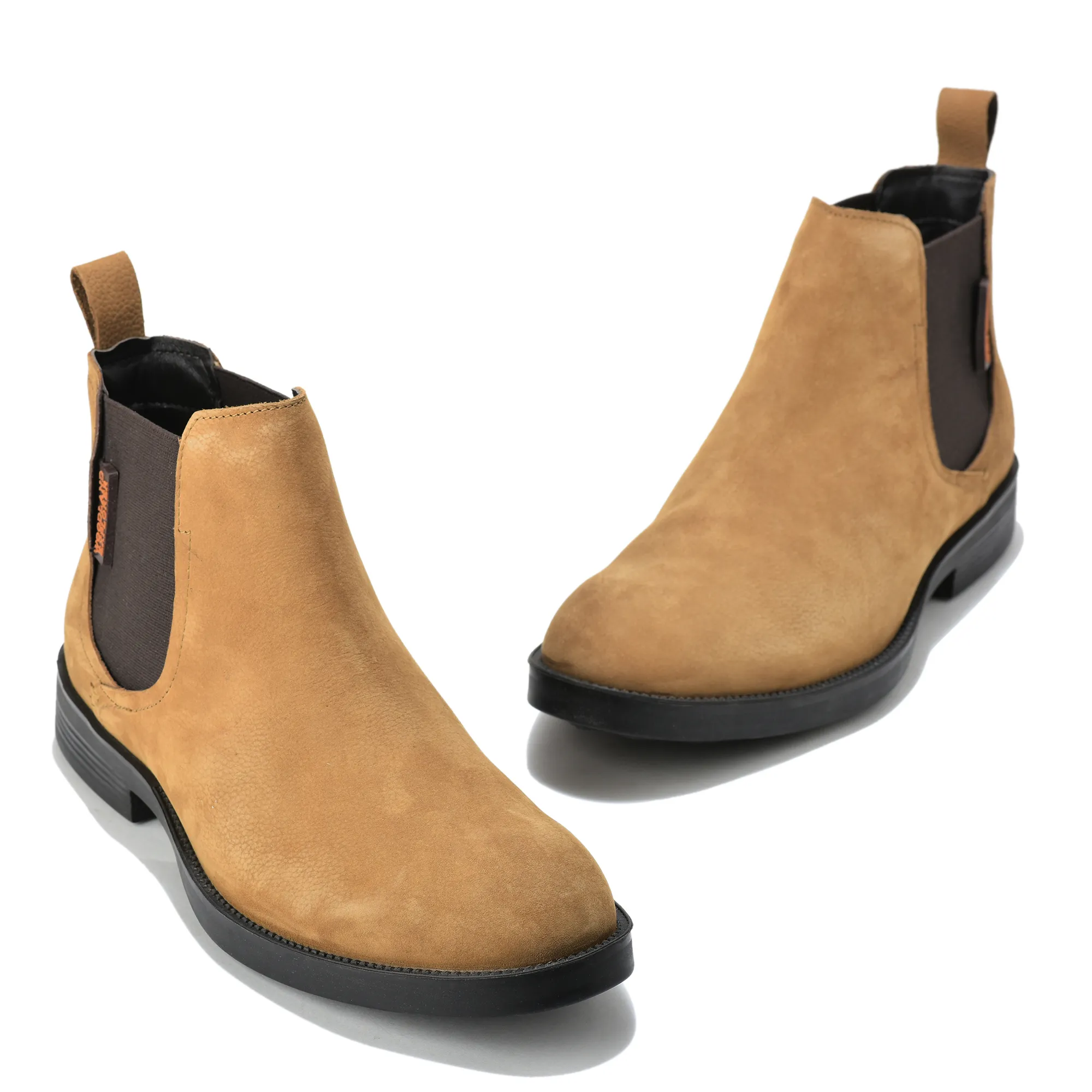 Woodland Men Camel Nubuck Leather Chelsea Boots - Thumbnail 4