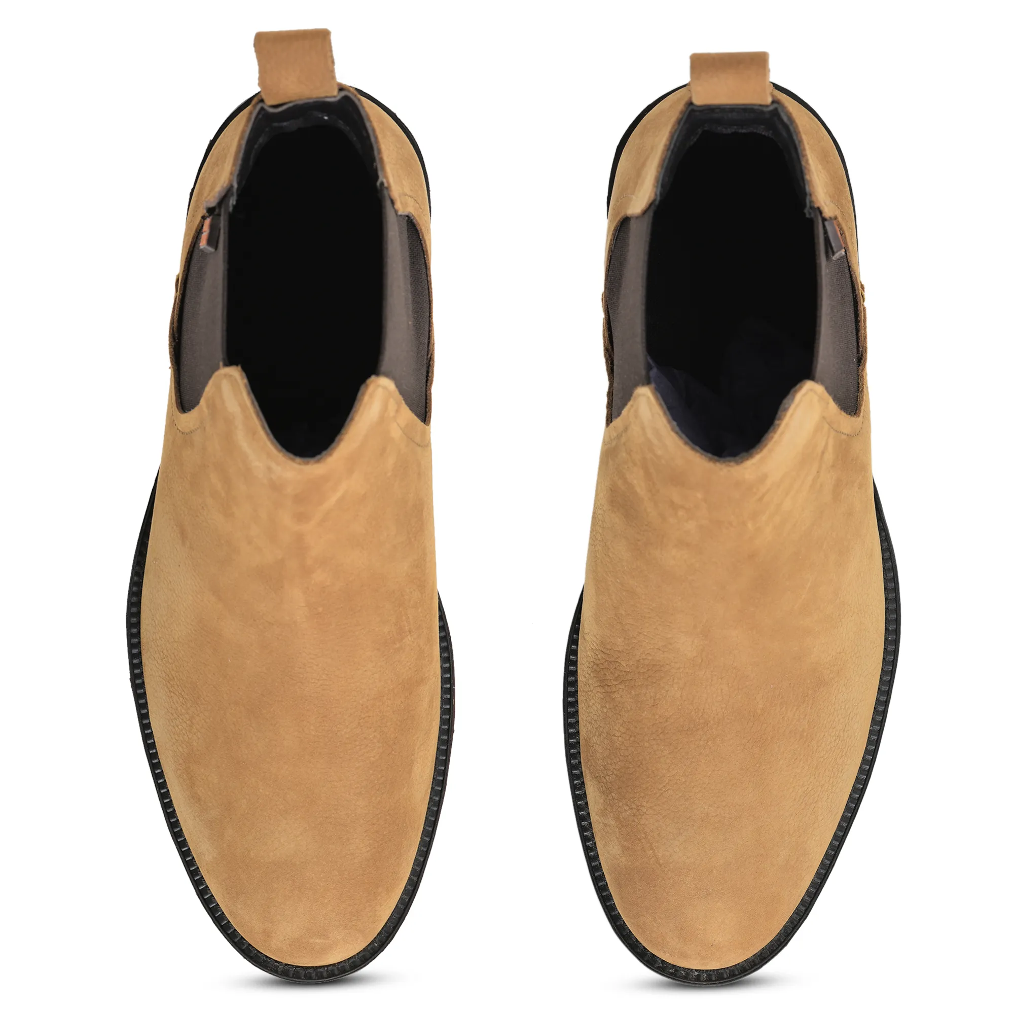 Woodland Men Camel Nubuck Leather Chelsea Boots - Thumbnail 5