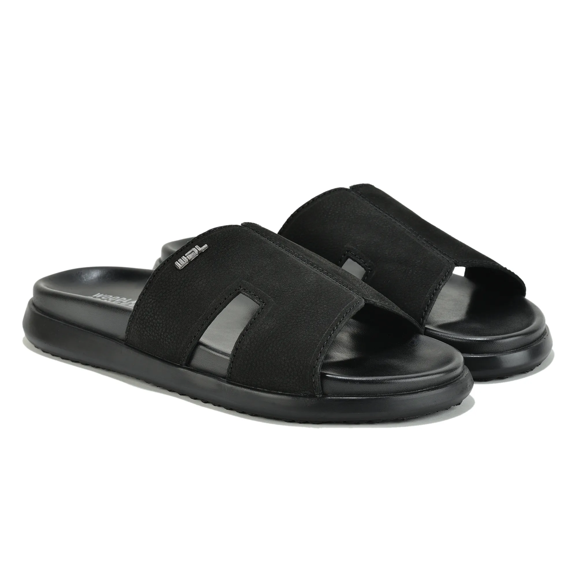 Woodland Black Nubuk Men Slipper - Thumbnail 8