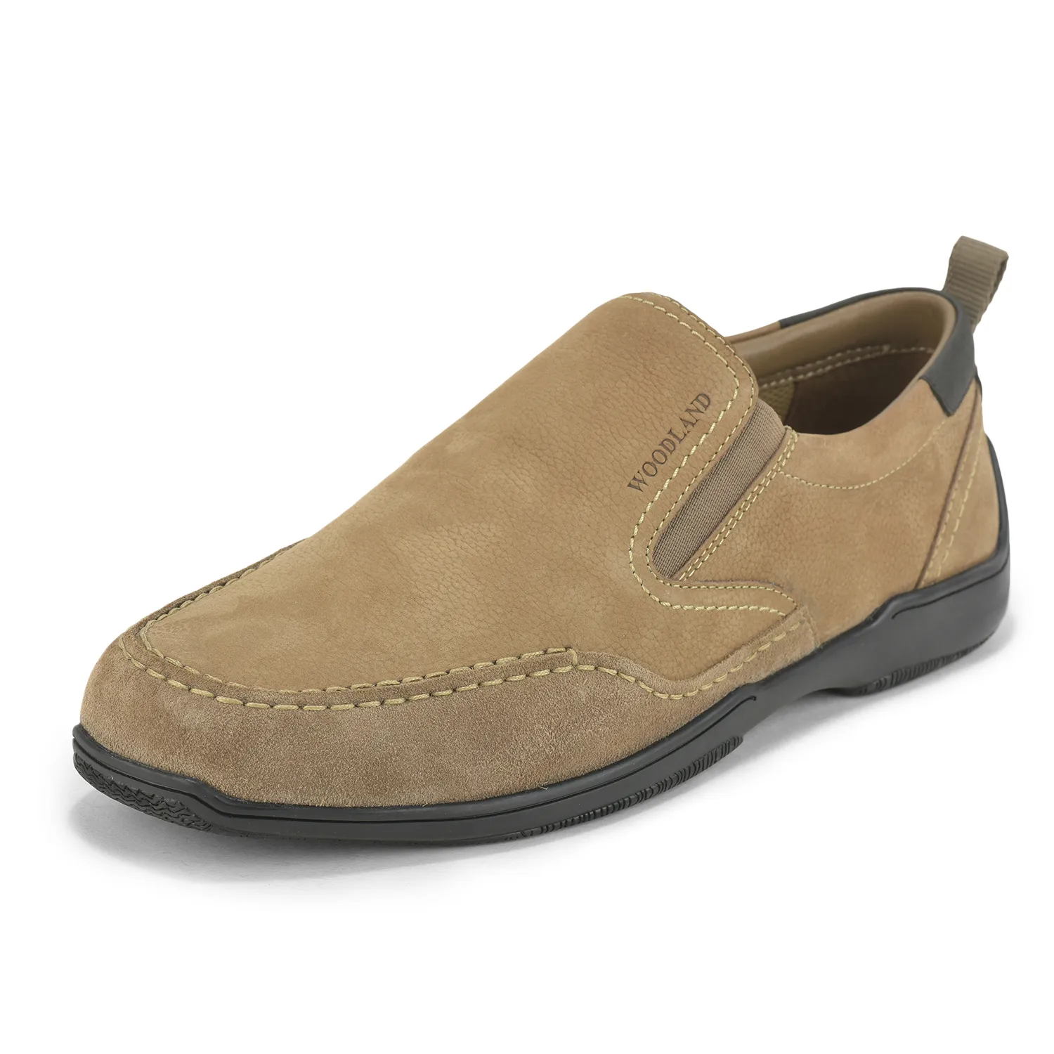 Woodland Men Dubai Khaki Casual Slip On Shoes - Thumbnail 3