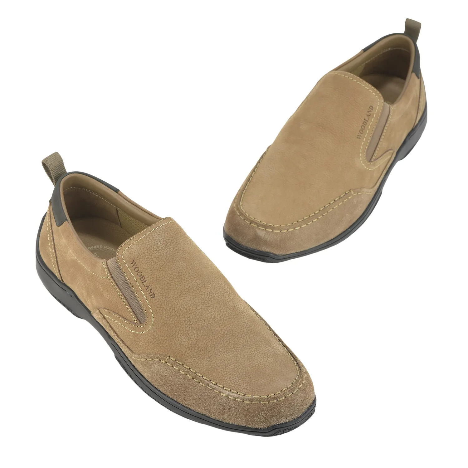 Woodland Men Dubai Khaki Casual Slip On Shoes - Thumbnail 5