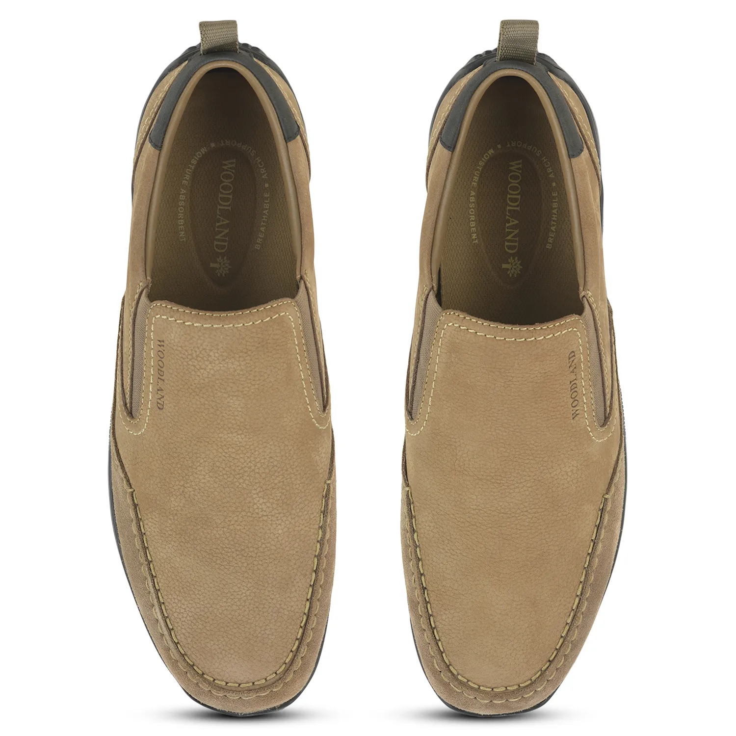 Woodland Men Dubai Khaki Casual Slip On Shoes - Thumbnail 6